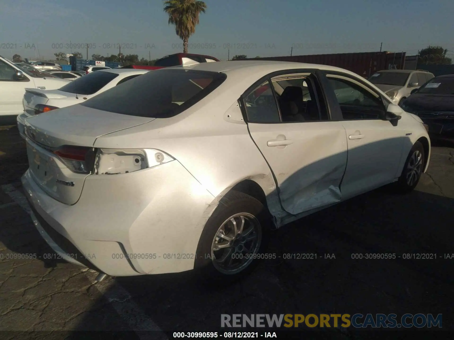 4 fotografías del automóvil dañado JTDEAMDE6MJ000519 TOYOTA COROLLA 2021