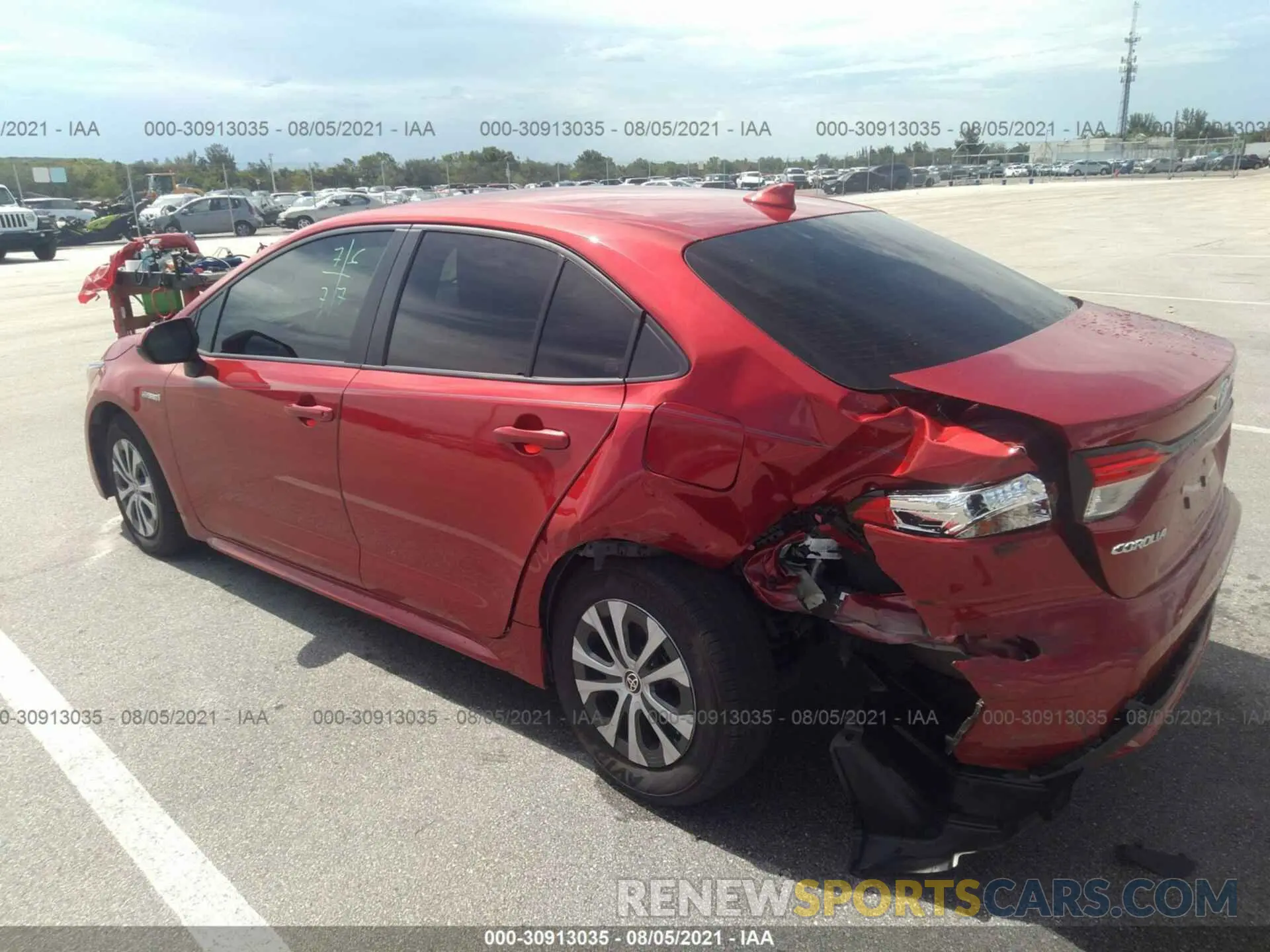 3 fotografías del automóvil dañado JTDEAMDE6MJ009172 TOYOTA COROLLA 2021