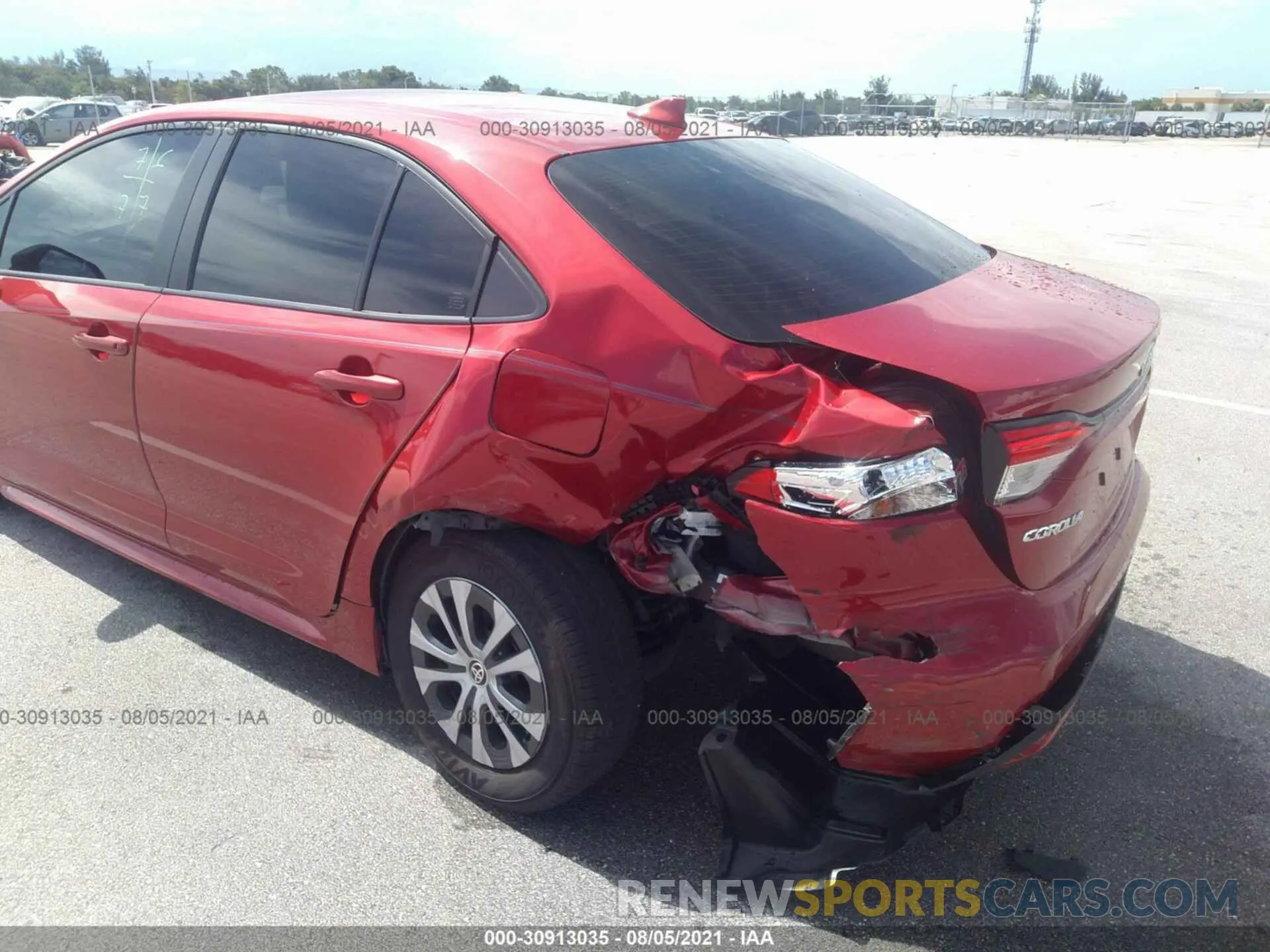 6 fotografías del automóvil dañado JTDEAMDE6MJ009172 TOYOTA COROLLA 2021