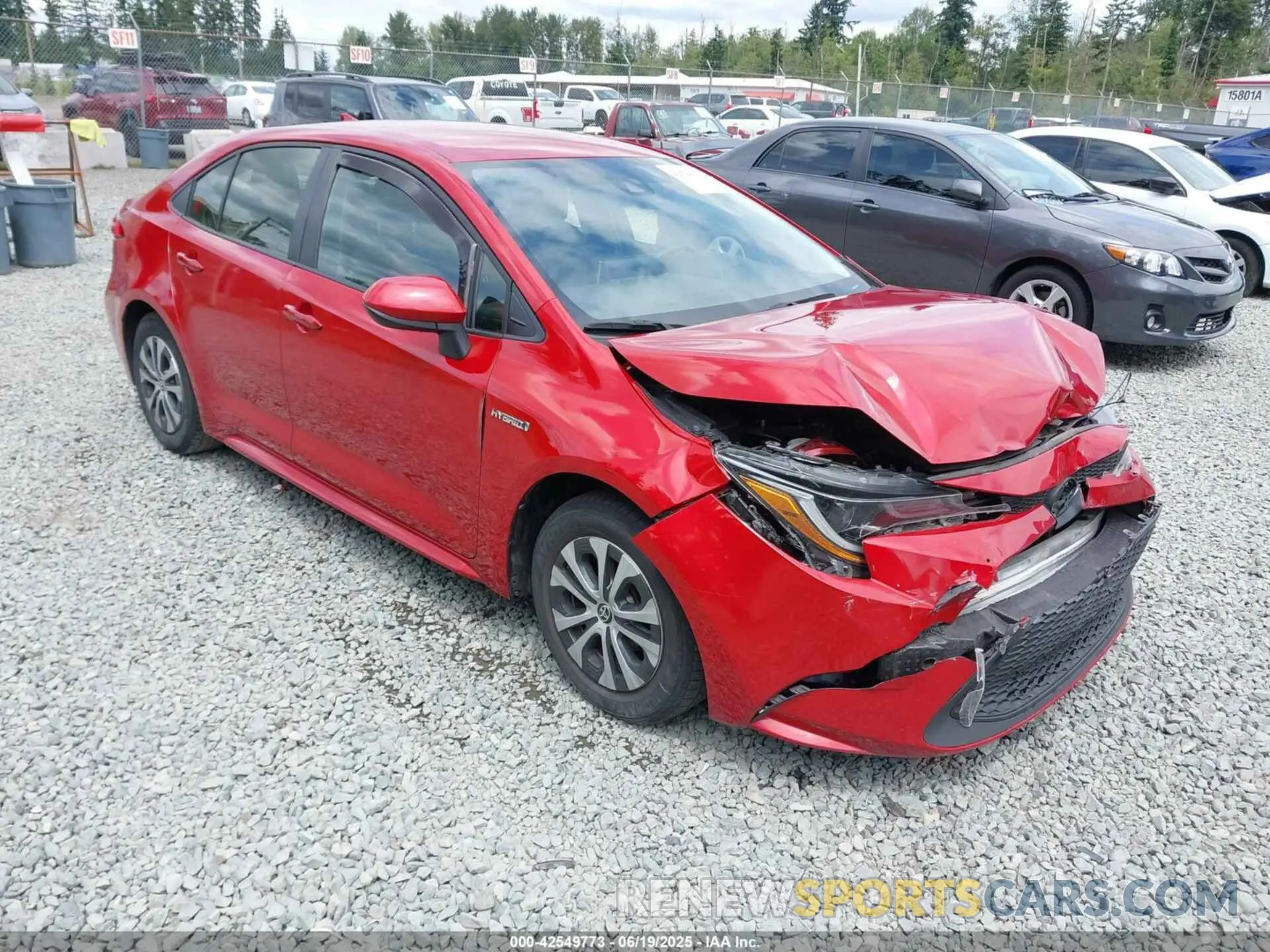 1 fotografías del automóvil dañado JTDEAMDE8MJ003325 TOYOTA COROLLA 2021