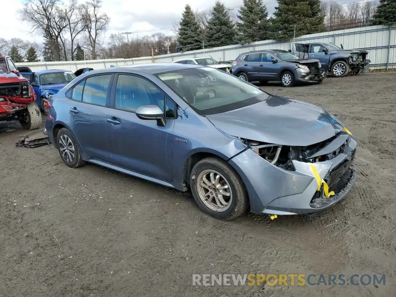 4 fotografías del automóvil dañado JTDEAMDE8MJ007794 TOYOTA COROLLA 2021