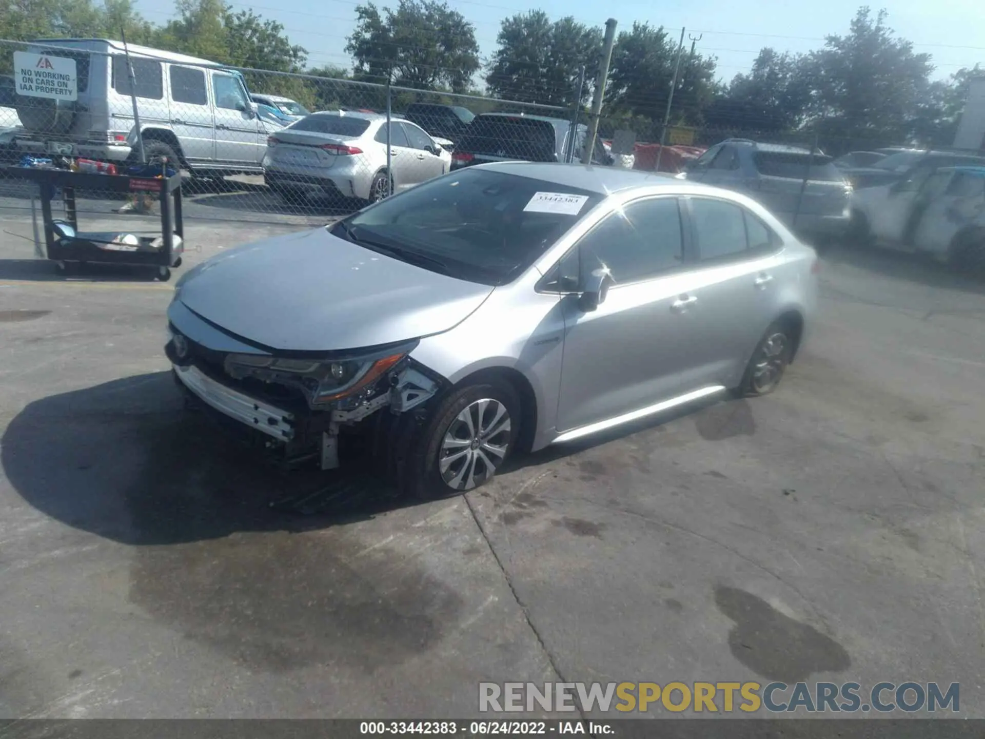 2 fotografías del automóvil dañado JTDEAMDE8MJ007889 TOYOTA COROLLA 2021