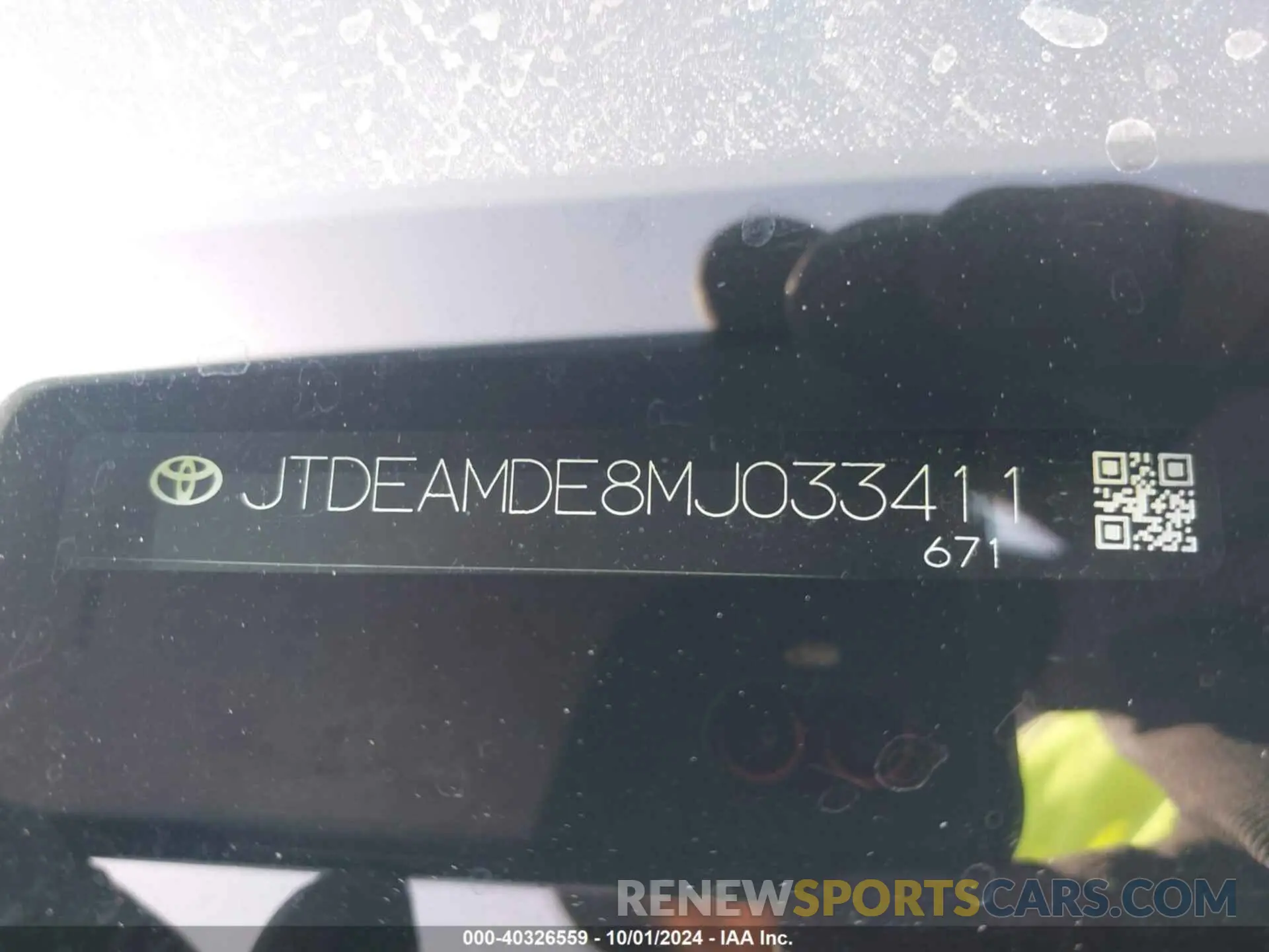 9 fotografías del automóvil dañado JTDEAMDE8MJ033411 TOYOTA COROLLA 2021