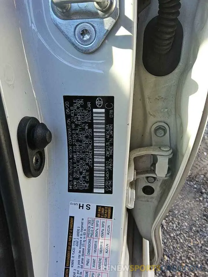 13 fotografías del automóvil dañado JTDEAMDE9MJ011238 TOYOTA COROLLA 2021