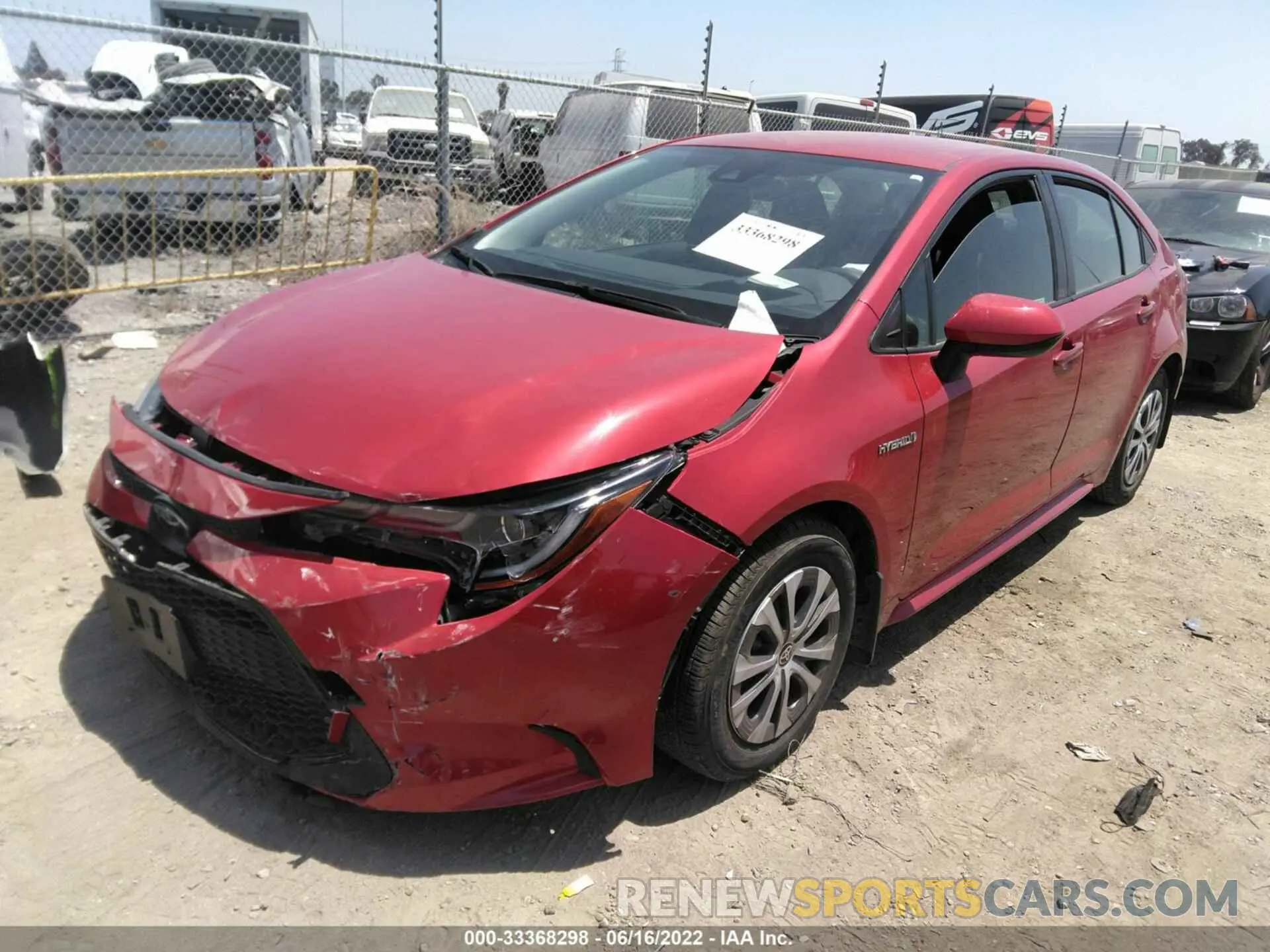 2 fotografías del automóvil dañado JTDEAMDE9MJ012051 TOYOTA COROLLA 2021