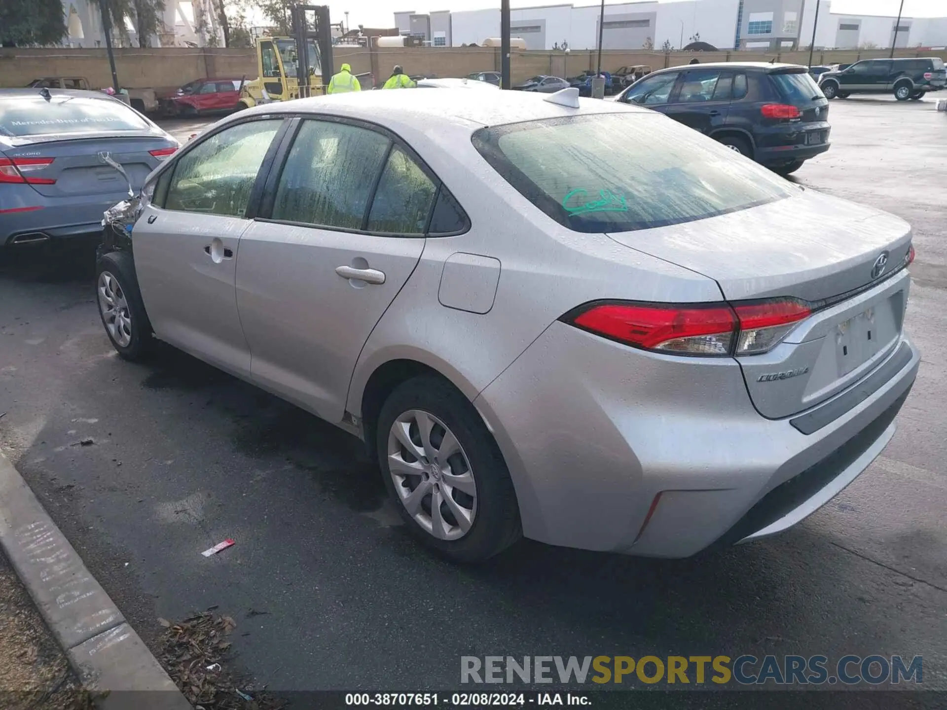 3 fotografías del automóvil dañado JTDEPMAE0MJ152315 TOYOTA COROLLA 2021