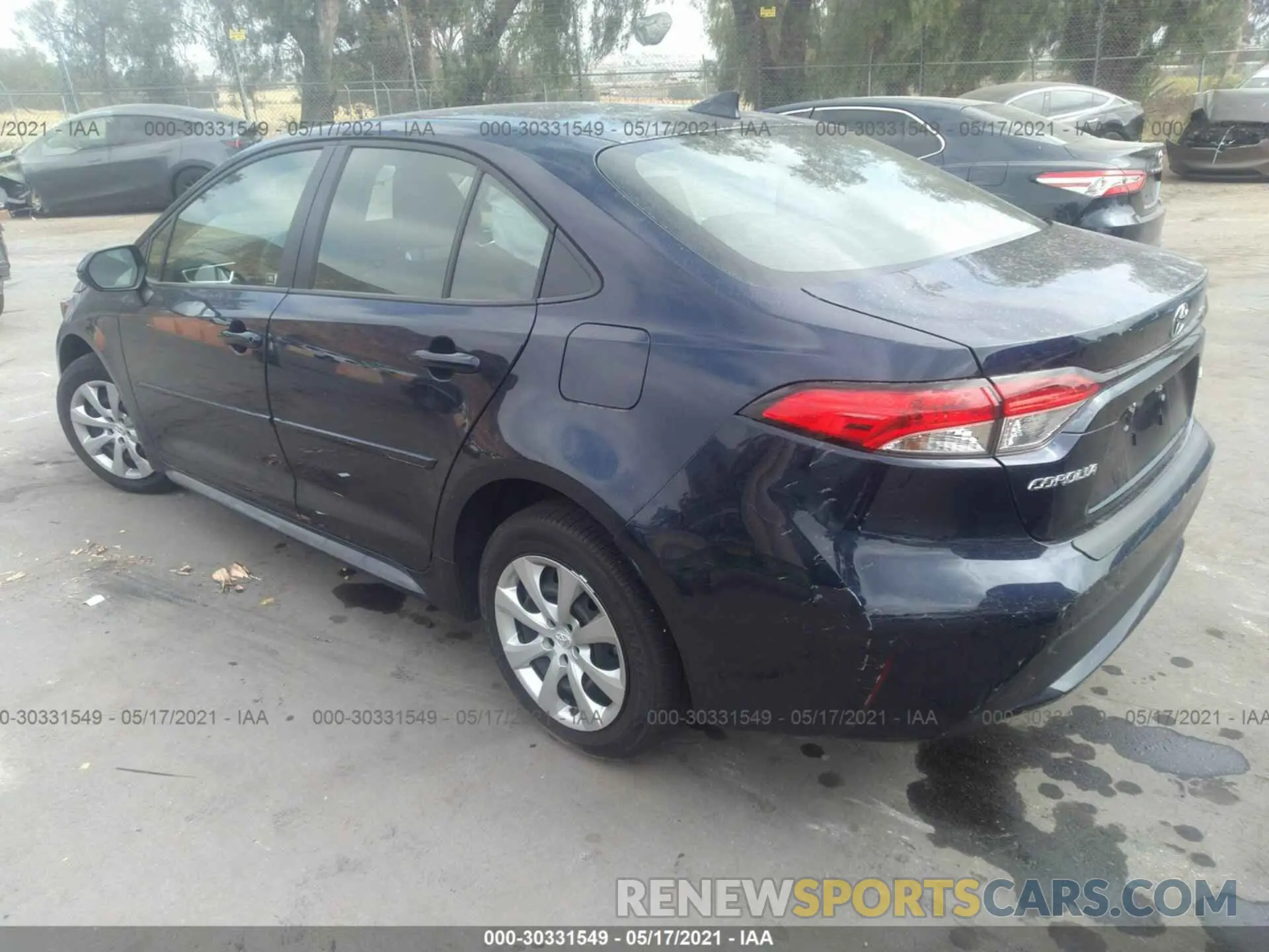 3 fotografías del automóvil dañado JTDEPMAE0MJ162407 TOYOTA COROLLA 2021