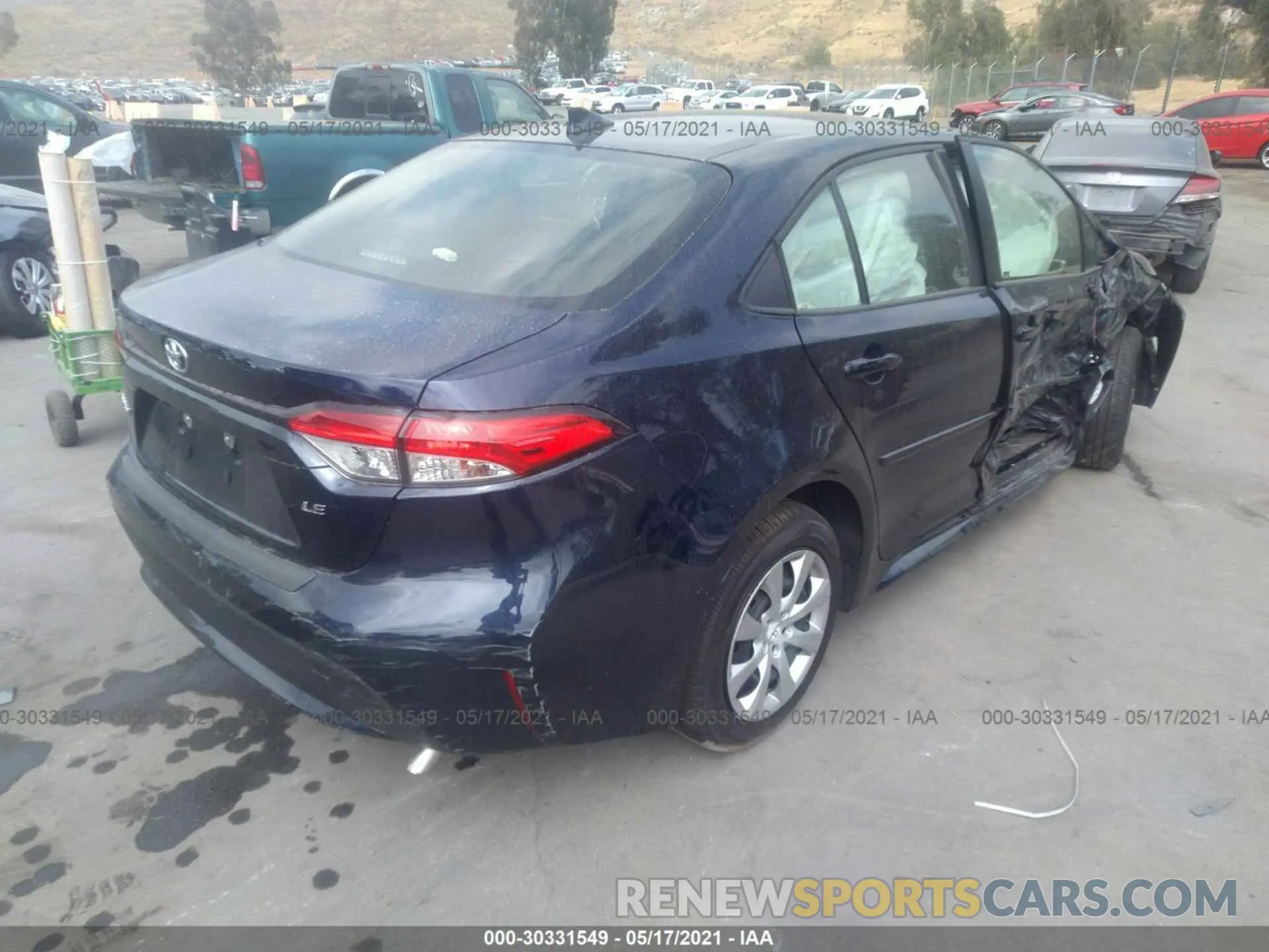 4 fotografías del automóvil dañado JTDEPMAE0MJ162407 TOYOTA COROLLA 2021