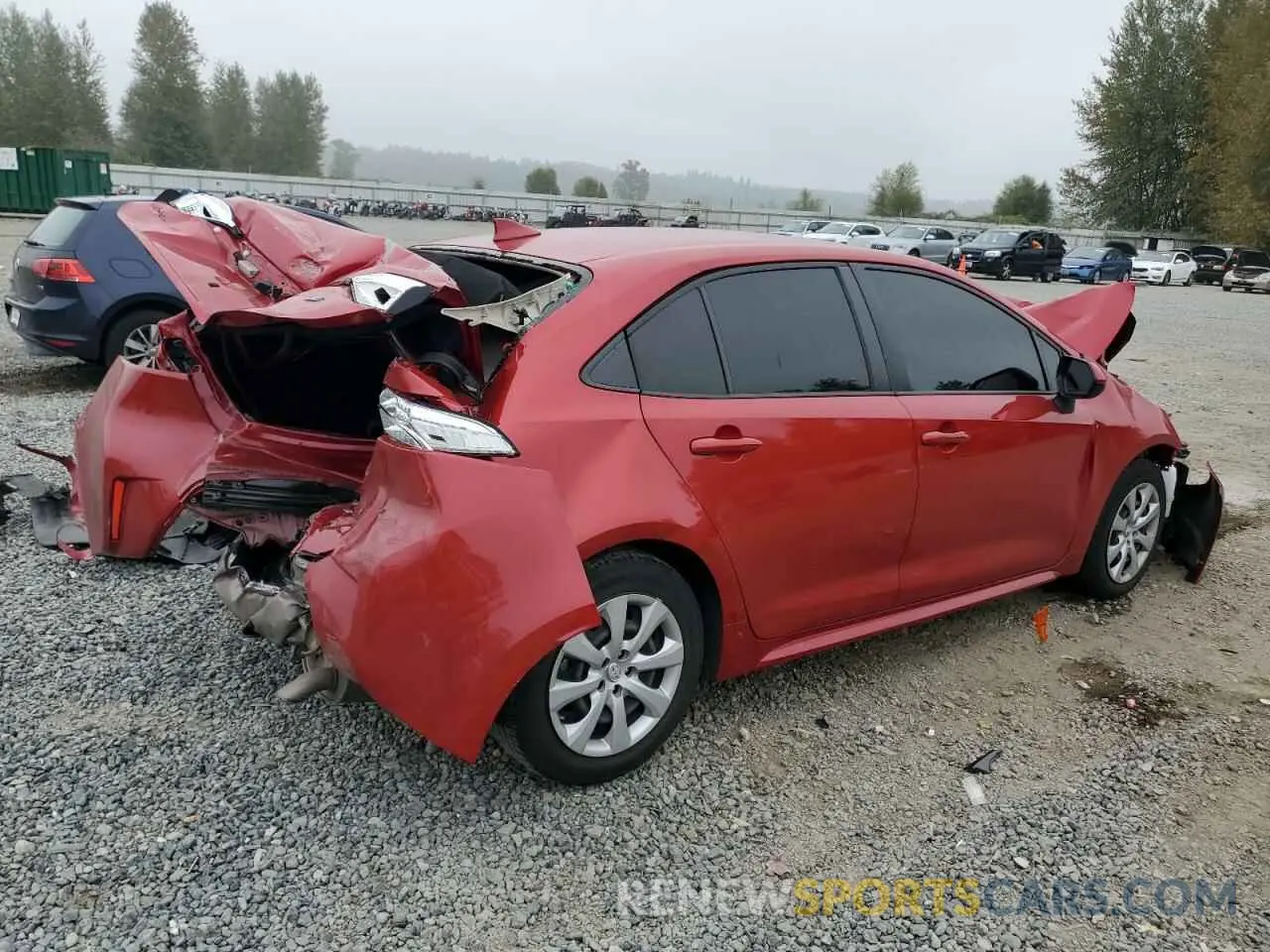 3 fotografías del automóvil dañado JTDEPMAE3MJ174471 TOYOTA COROLLA 2021
