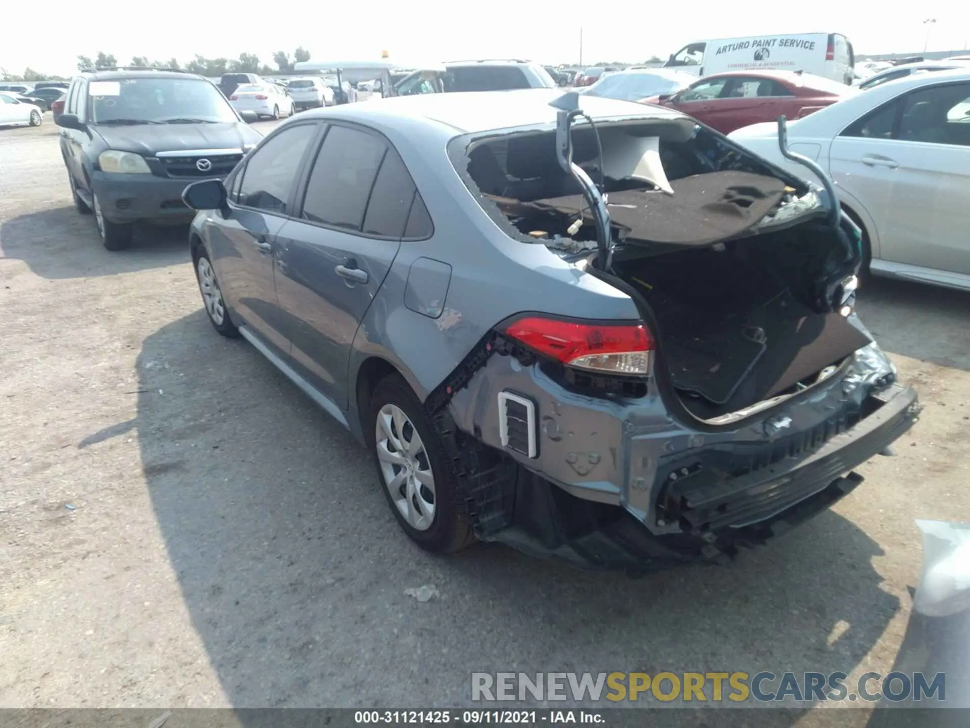 3 fotografías del automóvil dañado JTDEPMAE4MJ132150 TOYOTA COROLLA 2021