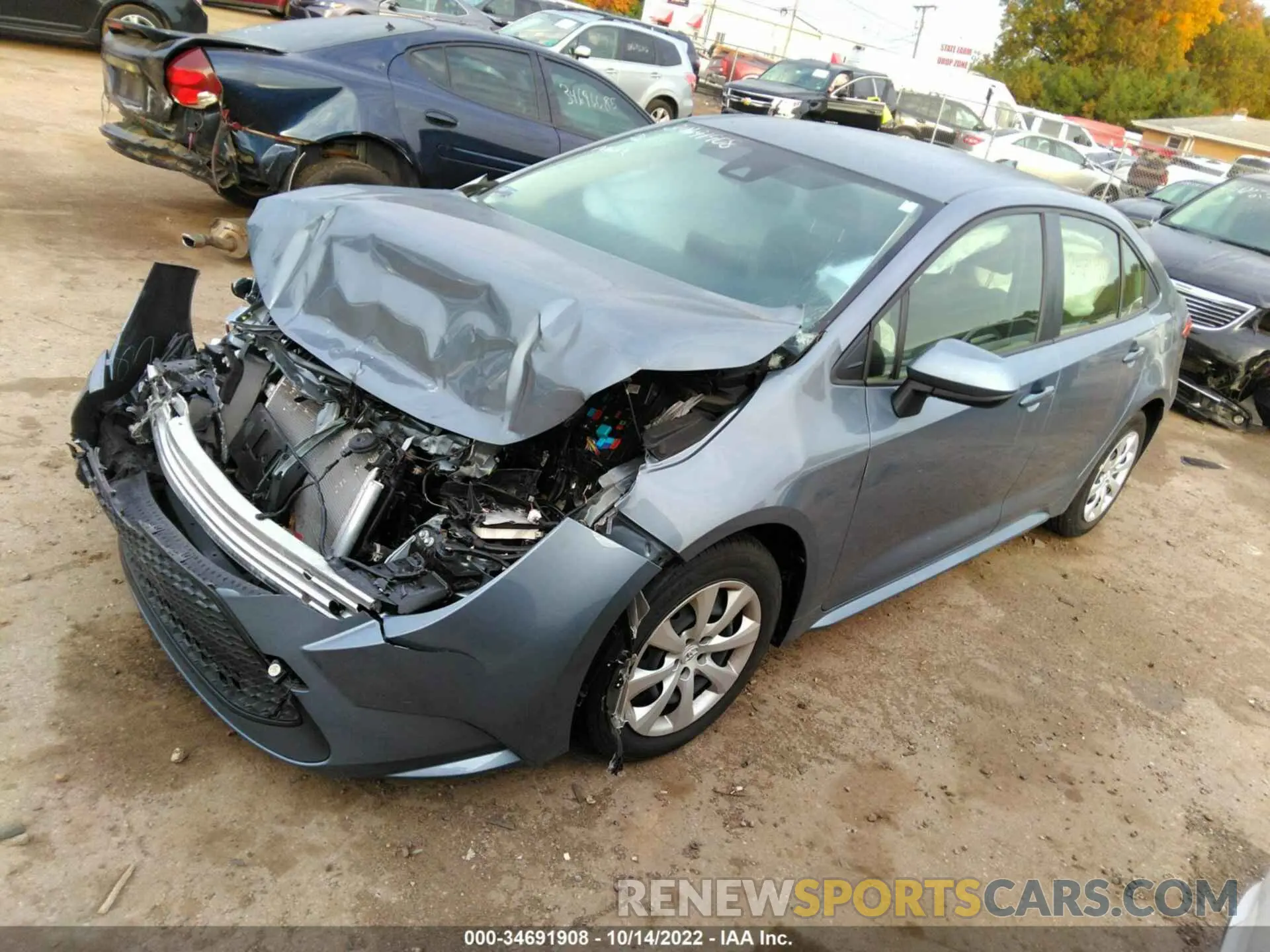2 fotografías del automóvil dañado JTDEPMAE4MJ183180 TOYOTA COROLLA 2021