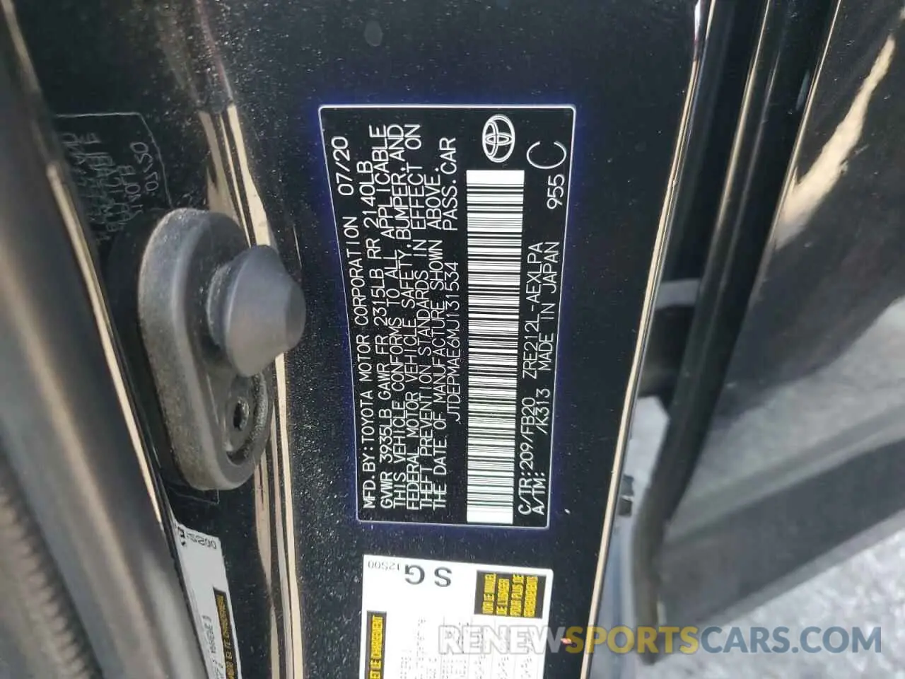 13 fotografías del automóvil dañado JTDEPMAE6MJ131534 TOYOTA COROLLA 2021