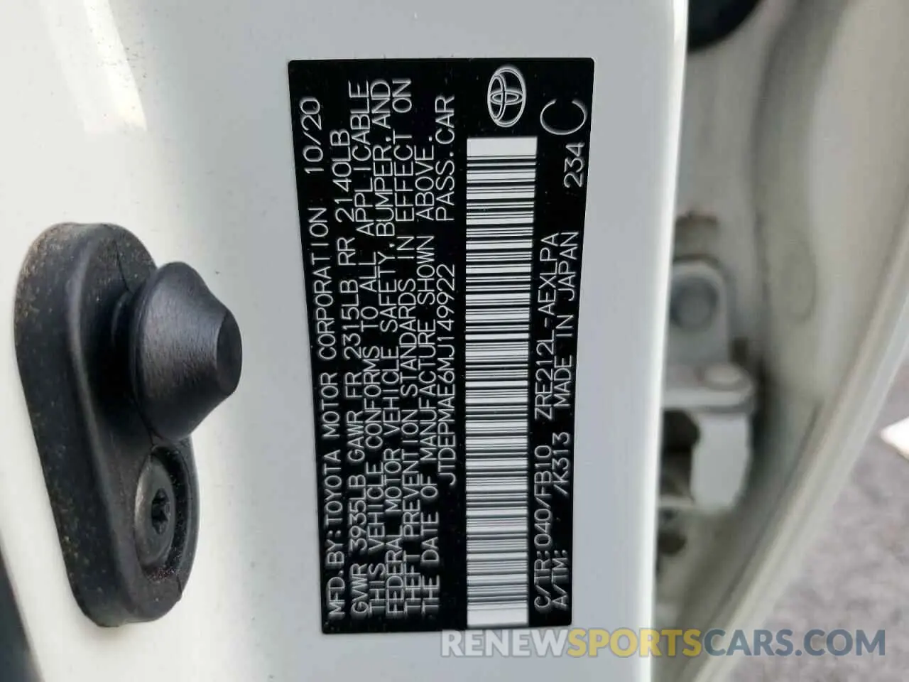 13 fotografías del automóvil dañado JTDEPMAE6MJ149922 TOYOTA COROLLA 2021
