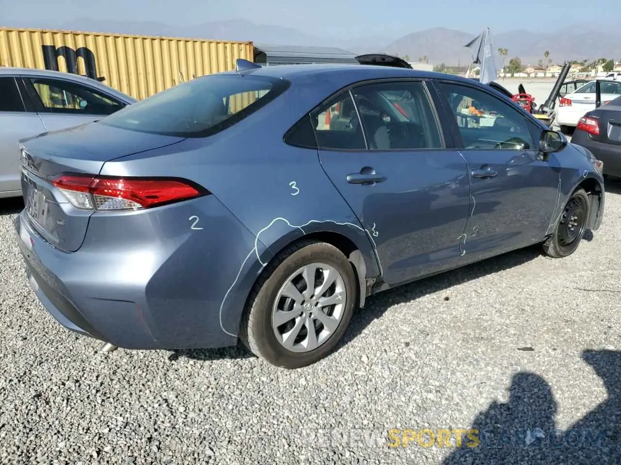 3 fotografías del automóvil dañado JTDEPMAE7MJ123202 TOYOTA COROLLA 2021