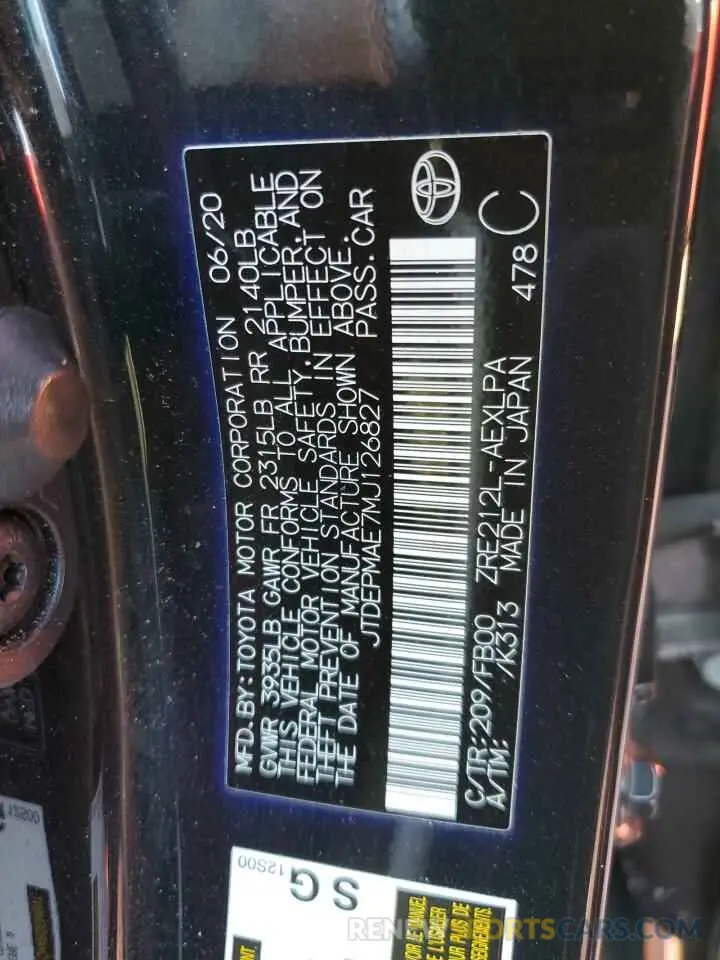 13 fotografías del automóvil dañado JTDEPMAE7MJ126827 TOYOTA COROLLA 2021