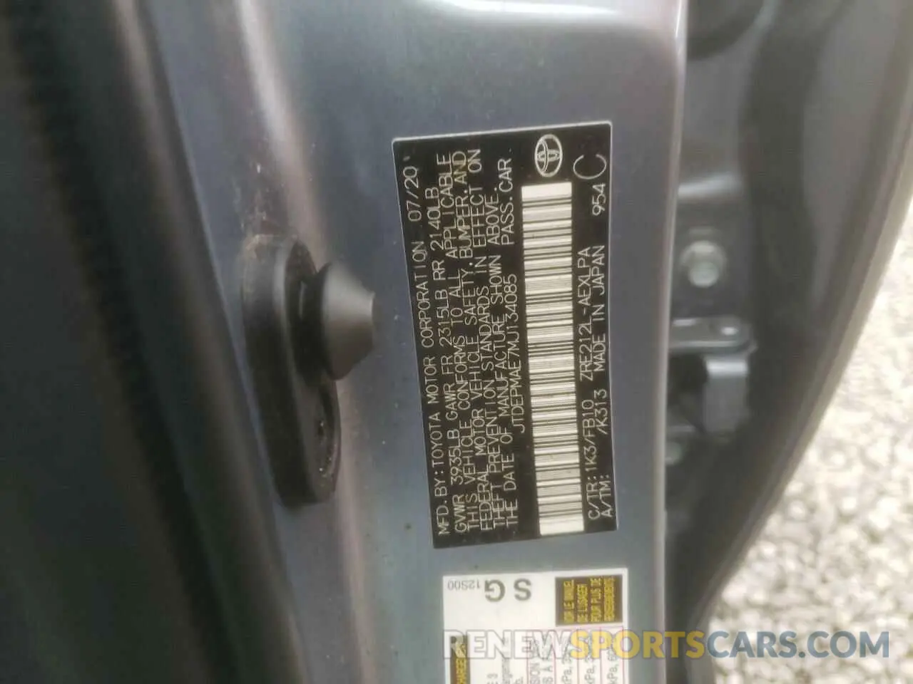 12 fotografías del automóvil dañado JTDEPMAE7MJ134085 TOYOTA COROLLA 2021