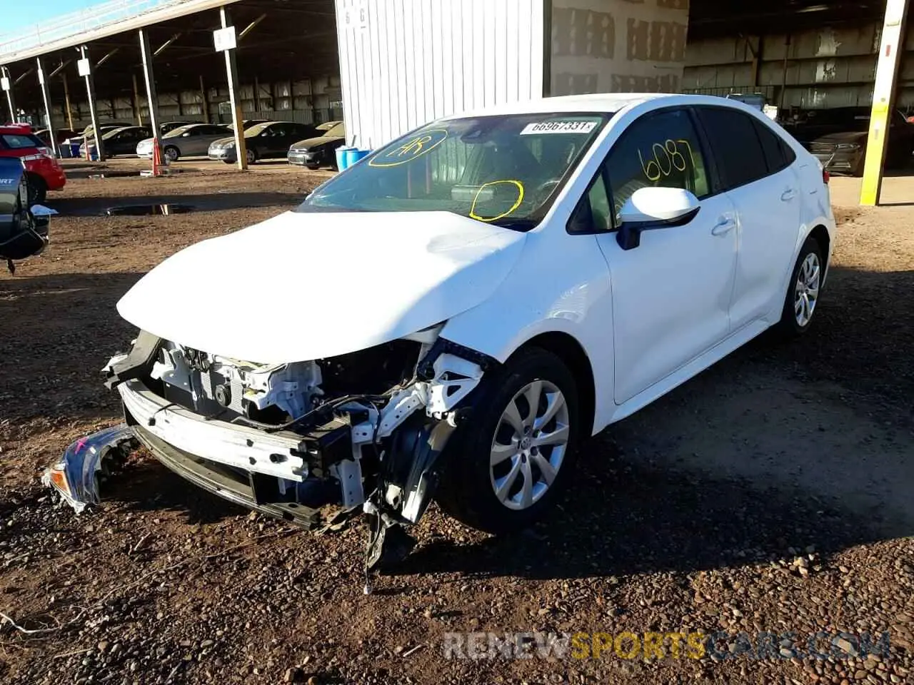 2 fotografías del automóvil dañado JTDEPMAE8MJ159691 TOYOTA COROLLA 2021