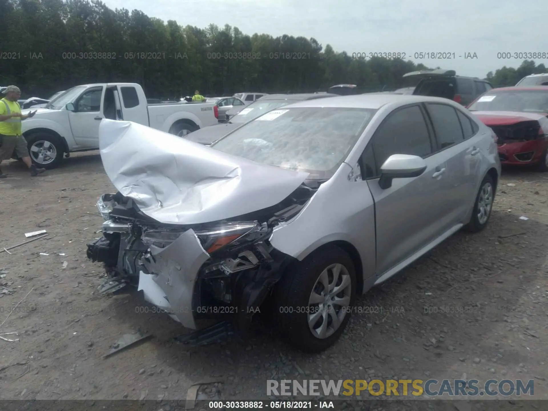 2 fotografías del automóvil dañado JTDEPMAE8MJ166107 TOYOTA COROLLA 2021