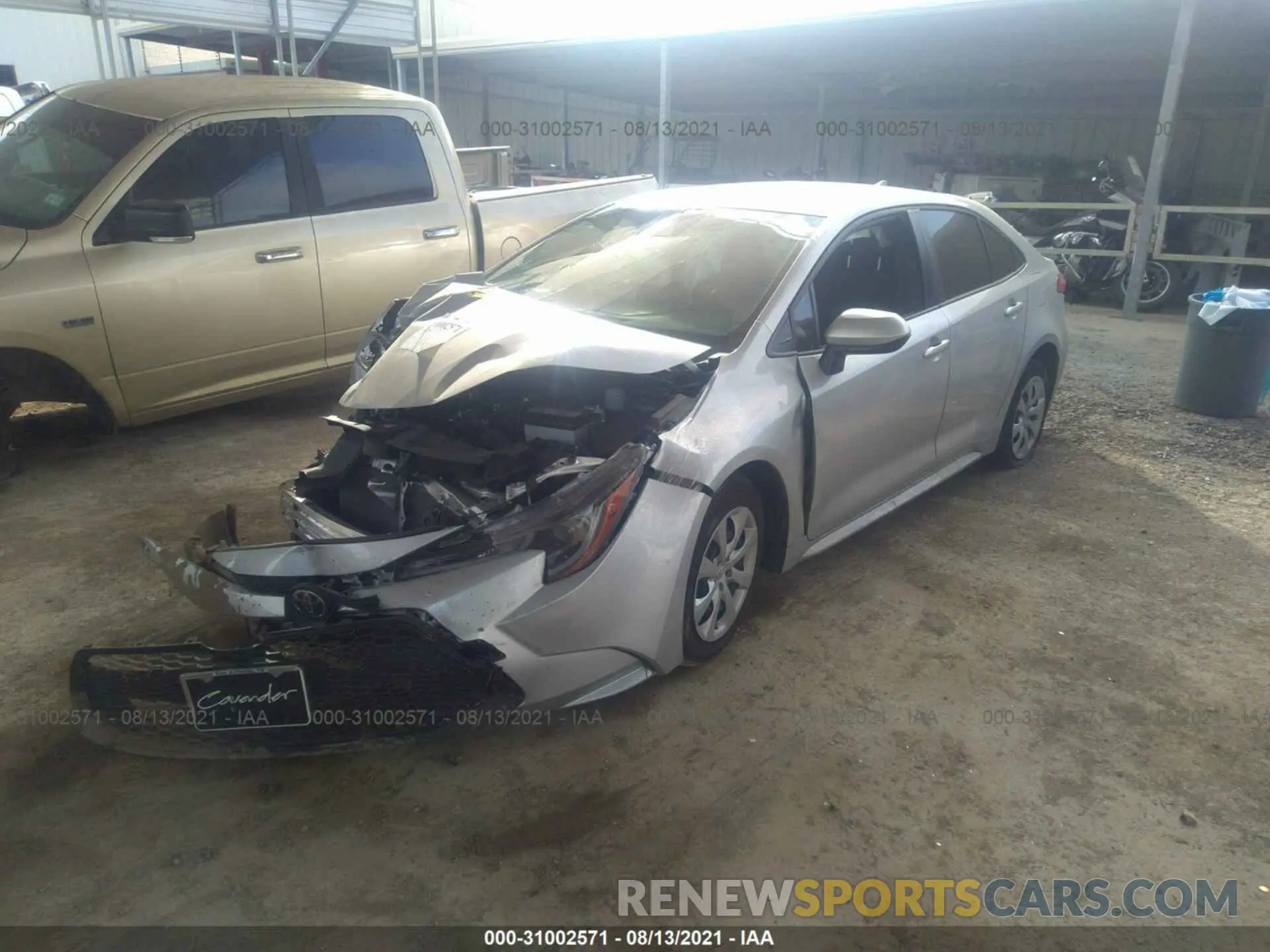 2 fotografías del automóvil dañado JTDEPMAE9MJ184874 TOYOTA COROLLA 2021