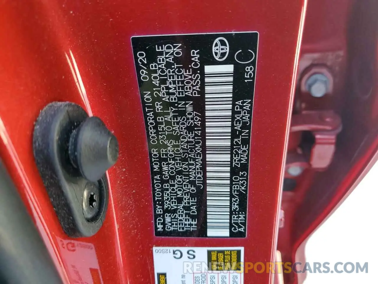 13 fotografías del automóvil dañado JTDEPMAEXMJ141497 TOYOTA COROLLA 2021