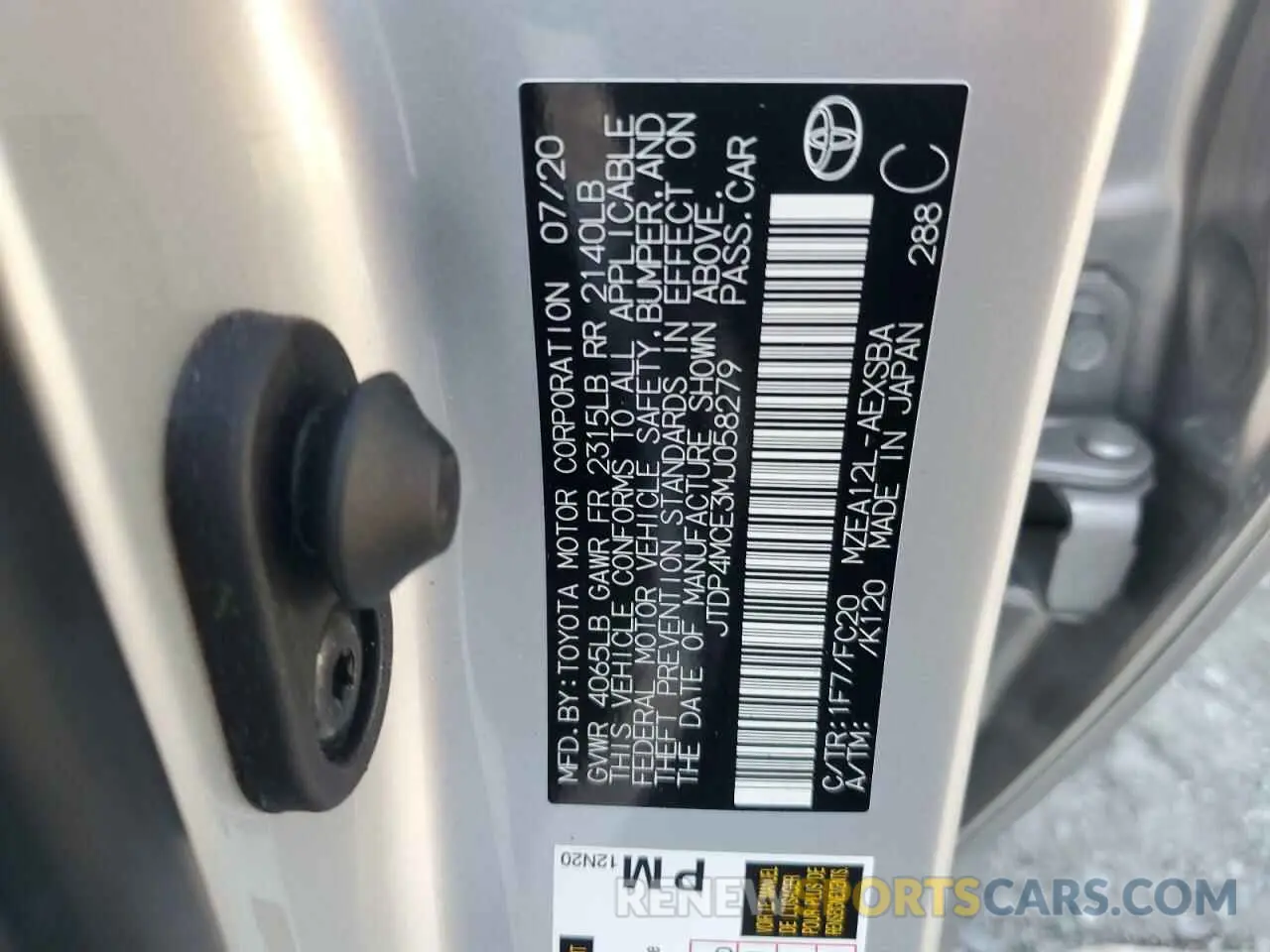 12 fotografías del automóvil dañado JTDP4MCE3MJ058279 TOYOTA COROLLA 2021