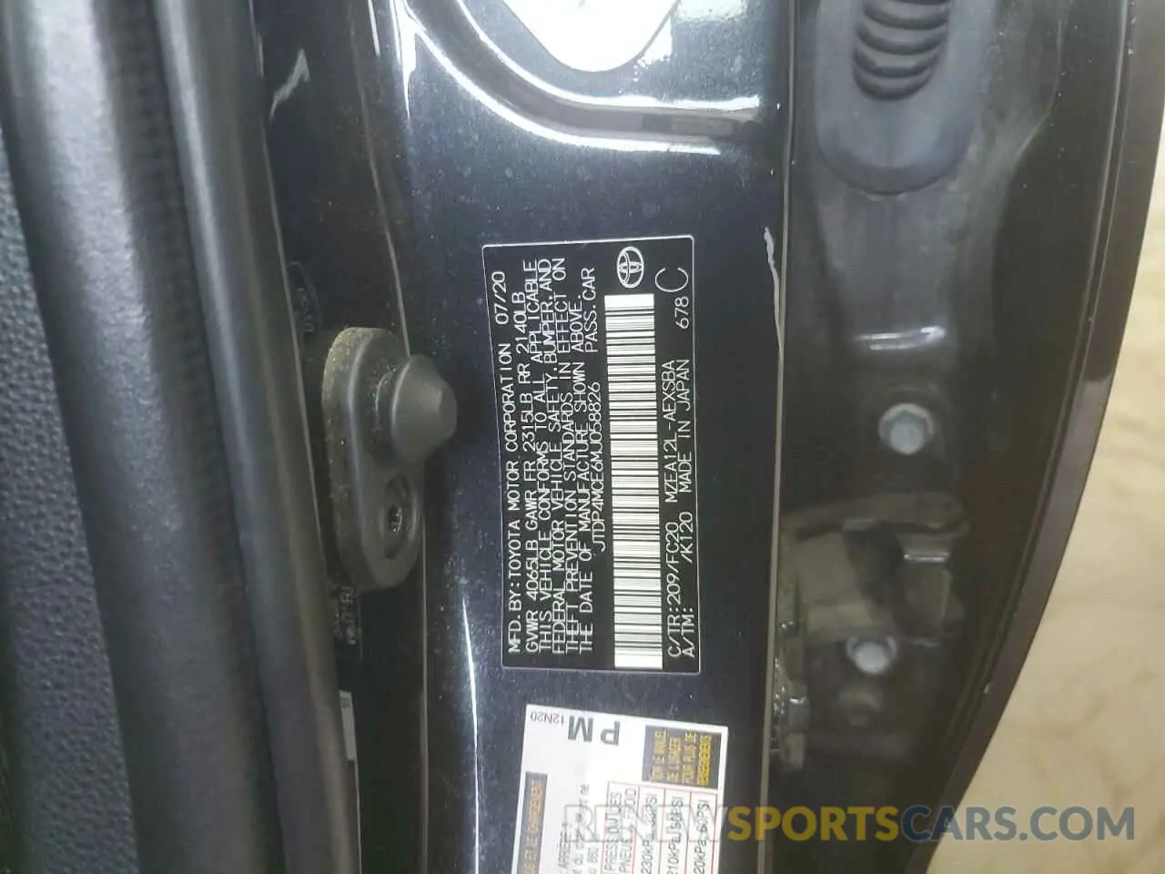 12 fotografías del automóvil dañado JTDP4MCE6MJ058826 TOYOTA COROLLA 2021