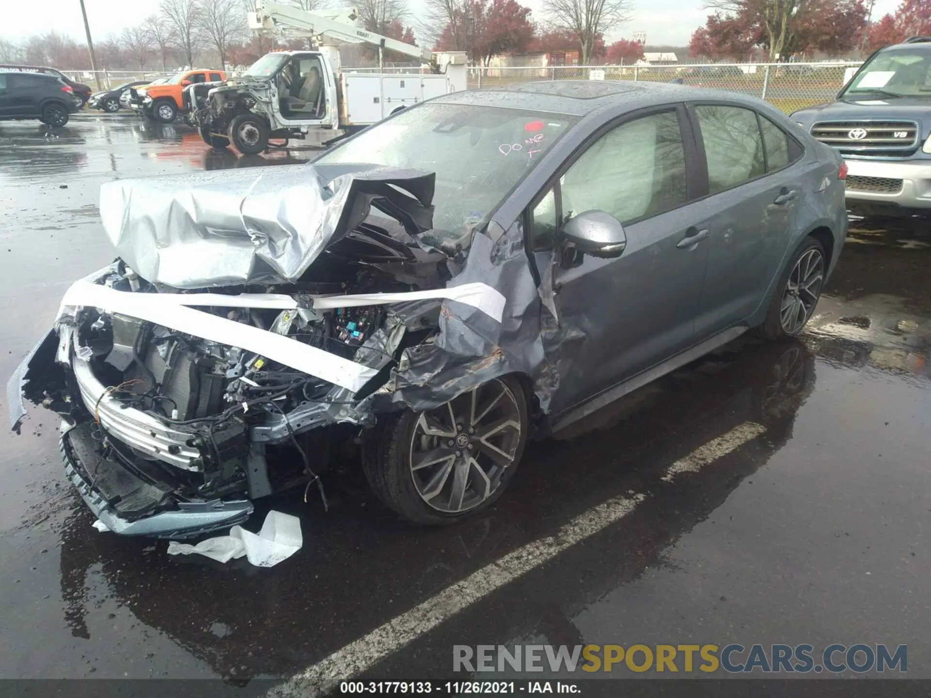 2 fotografías del automóvil dañado JTDP4MCEXMJ070722 TOYOTA COROLLA 2021