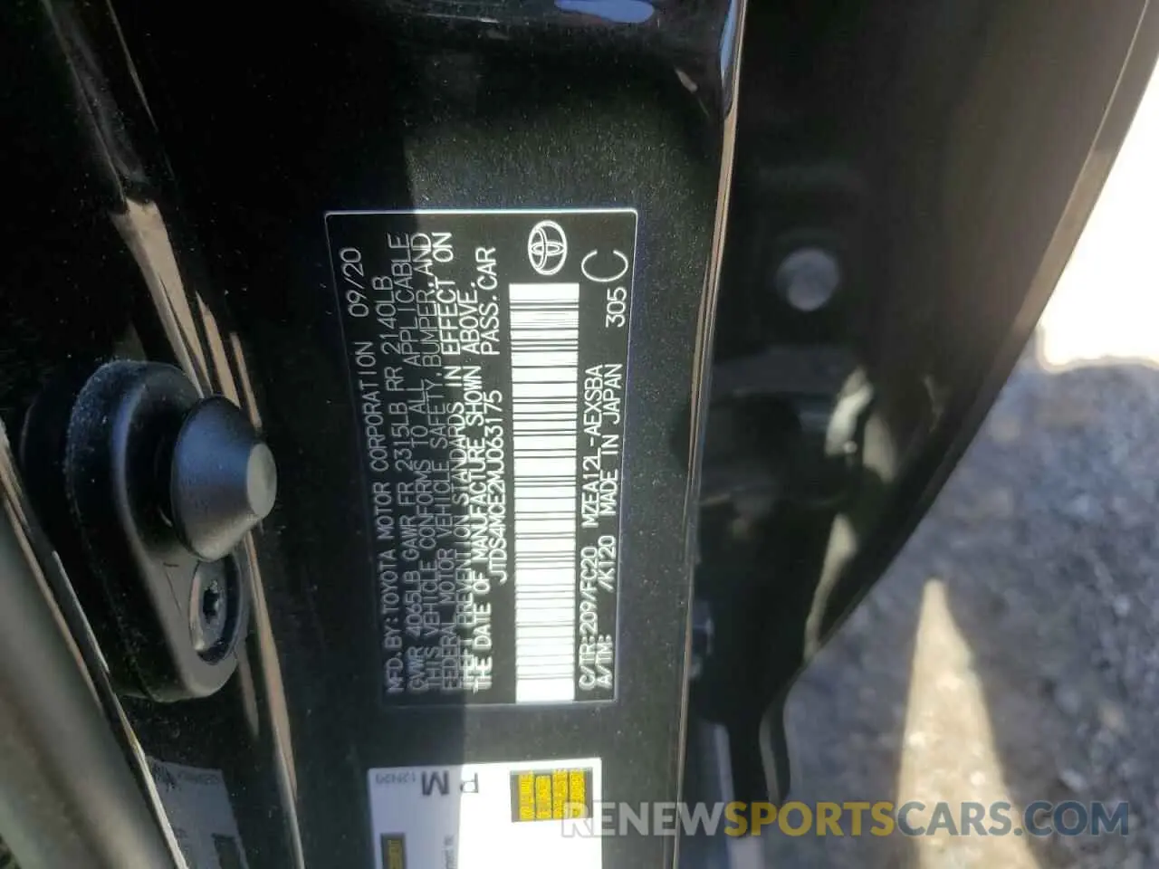 12 fotografías del automóvil dañado JTDS4MCE2MJ063175 TOYOTA COROLLA 2021