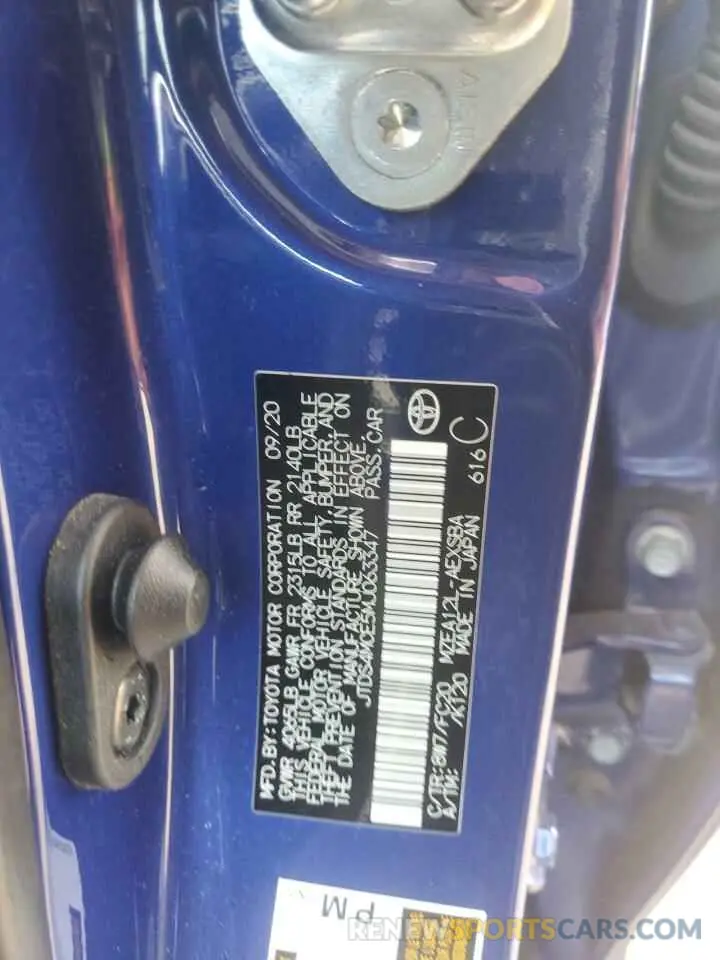 13 fotografías del automóvil dañado JTDS4MCE5MJ063347 TOYOTA COROLLA 2021