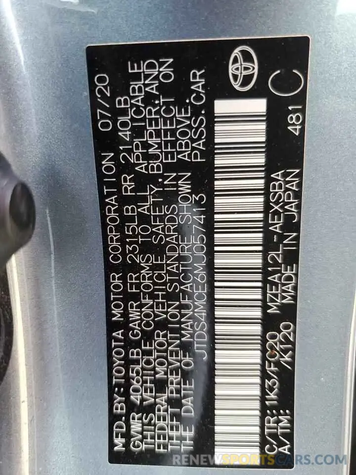 12 fotografías del automóvil dañado JTDS4MCE6MJ057413 TOYOTA COROLLA 2021