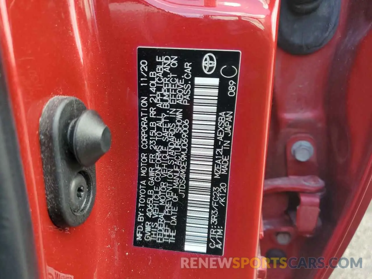 13 fotografías del automóvil dañado JTDS4MCE9MJ069006 TOYOTA COROLLA 2021