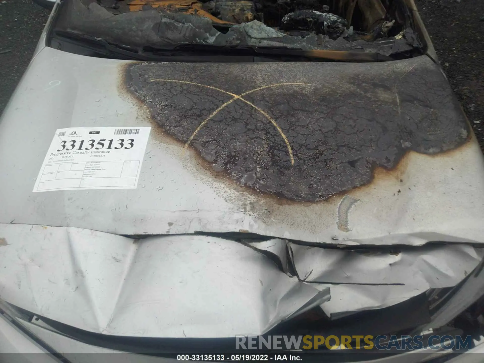 10 fotografías del automóvil dañado JTDVPMAE3MJ132401 TOYOTA COROLLA 2021
