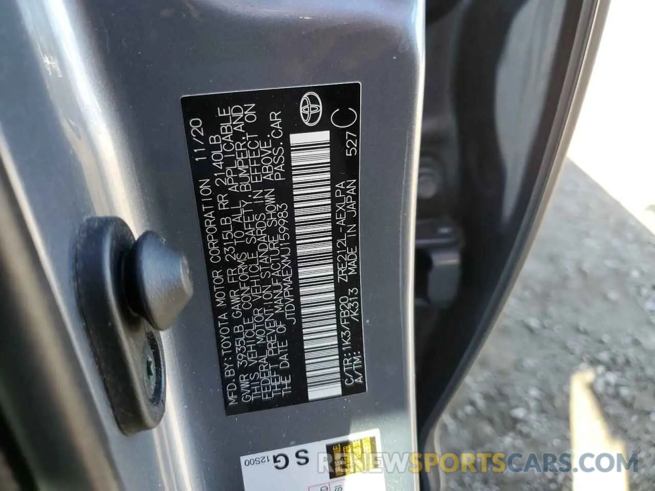 12 fotografías del automóvil dañado JTDVPMAEXMJ159983 TOYOTA COROLLA 2021