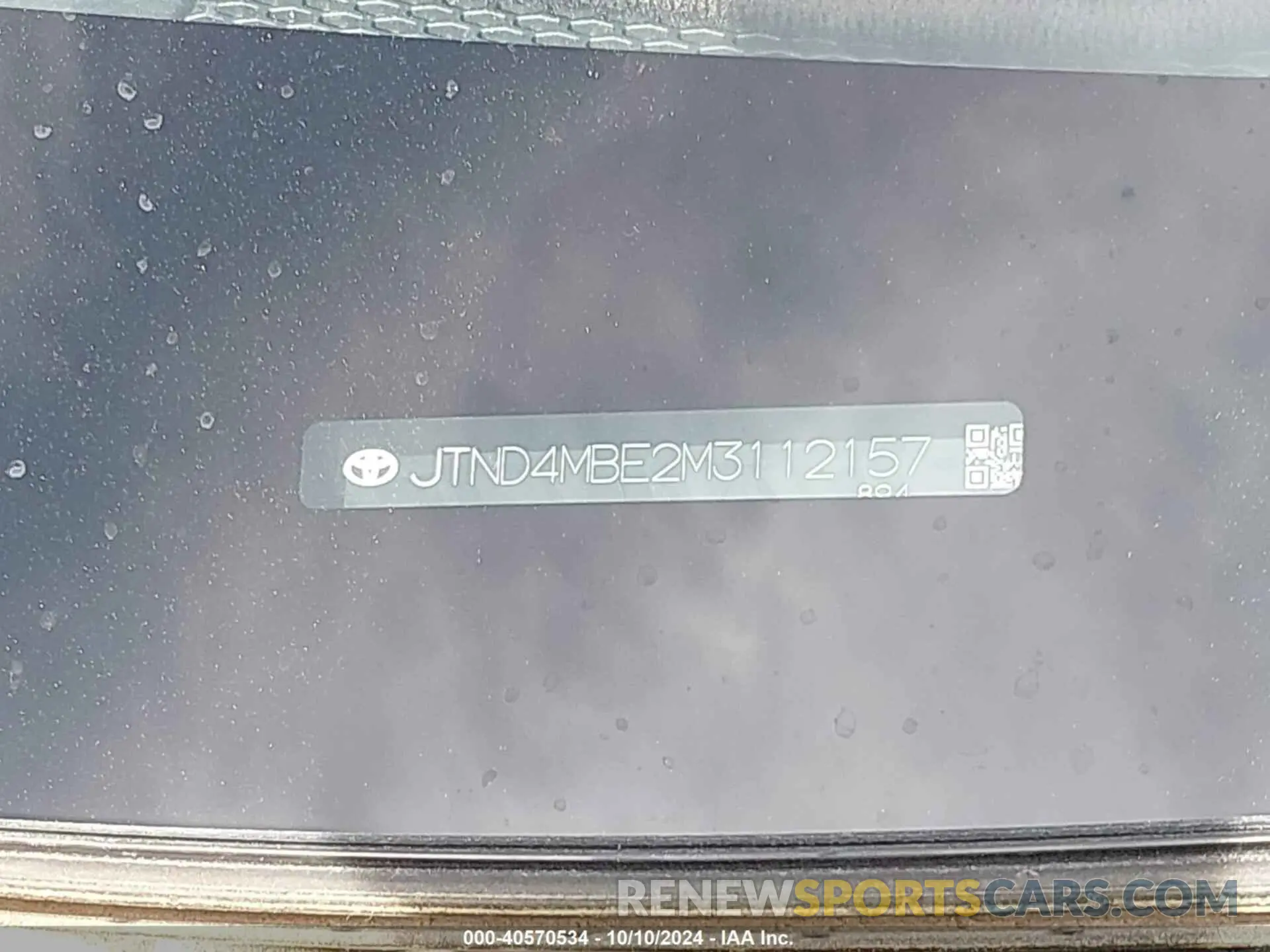 9 fotografías del automóvil dañado JTND4MBE2M3112157 TOYOTA COROLLA 2021