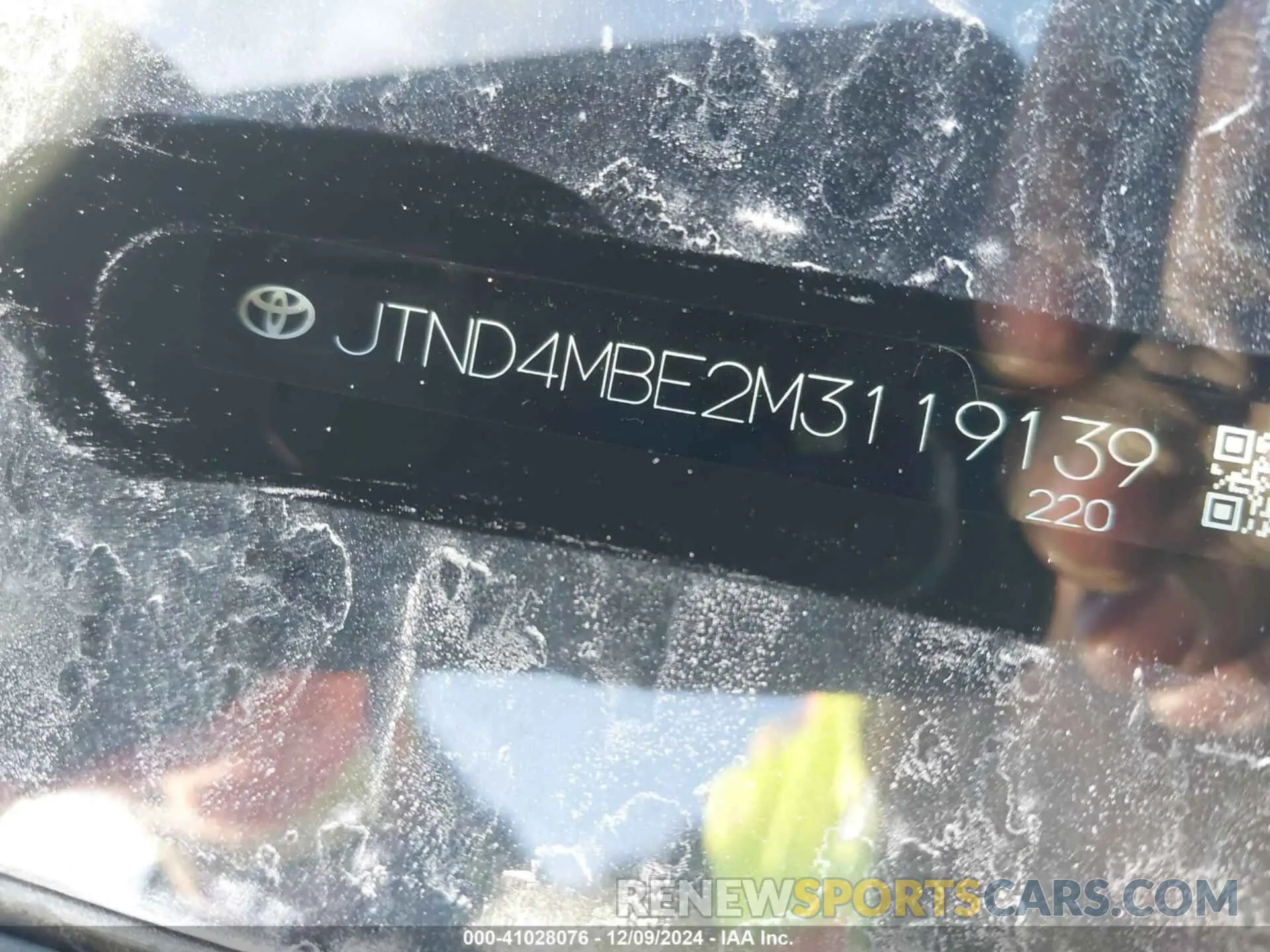 9 fotografías del automóvil dañado JTND4MBE2M3119139 TOYOTA COROLLA 2021