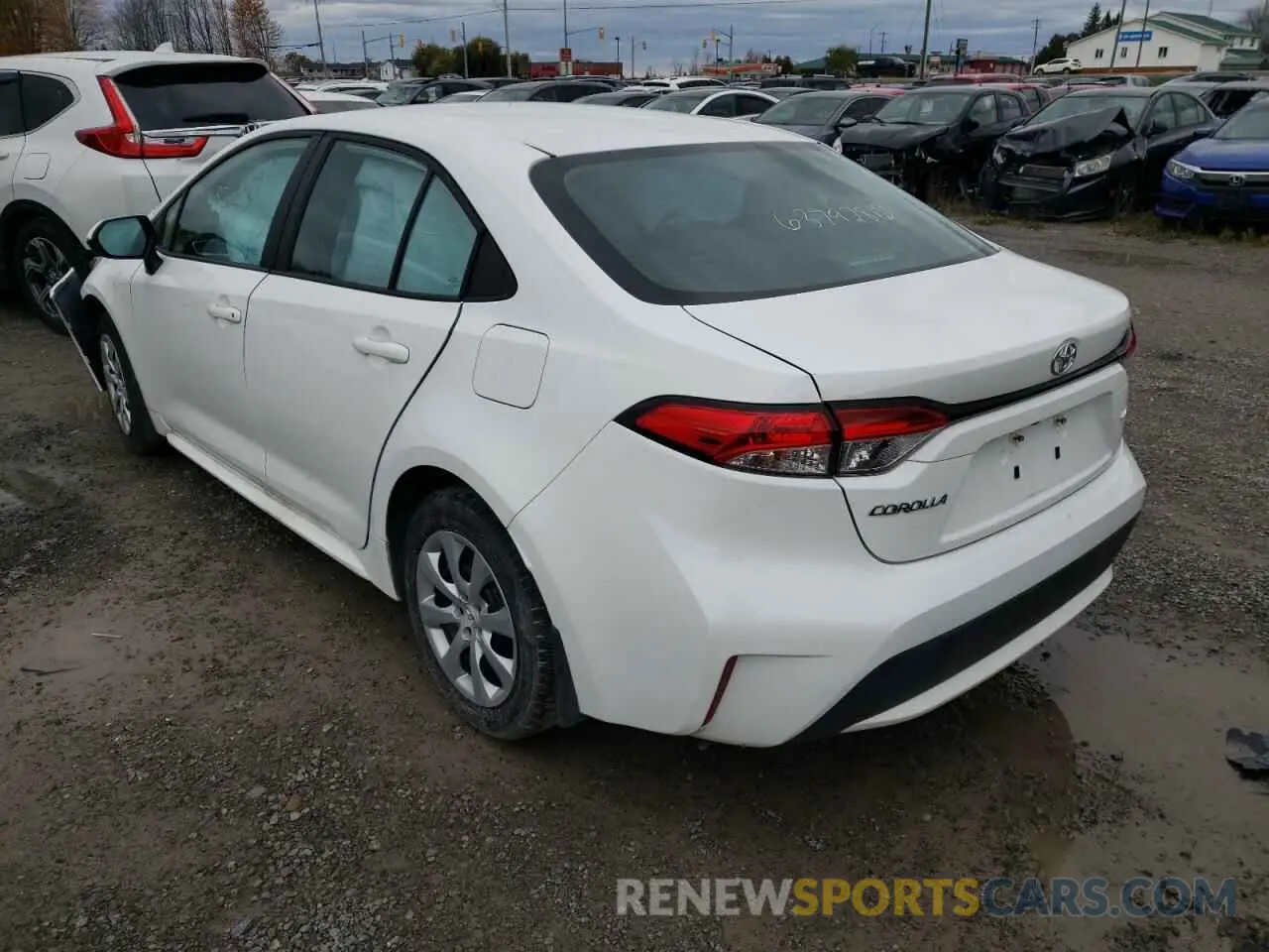 3 fotografías del automóvil dañado 5YFBPMBE2NP317764 TOYOTA COROLLA 2022