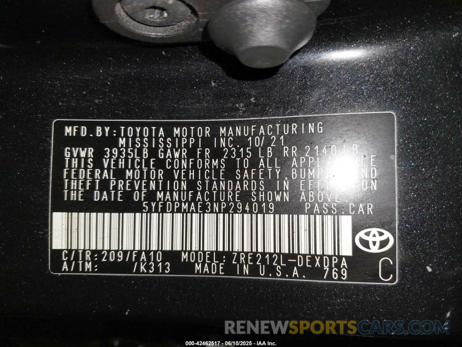 9 fotografías del automóvil dañado 5YFDPMAE3NP294019 TOYOTA COROLLA 2022