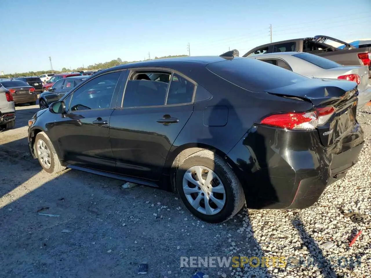 2 fotografías del automóvil dañado 5YFEPMAE0NP336134 TOYOTA COROLLA 2022