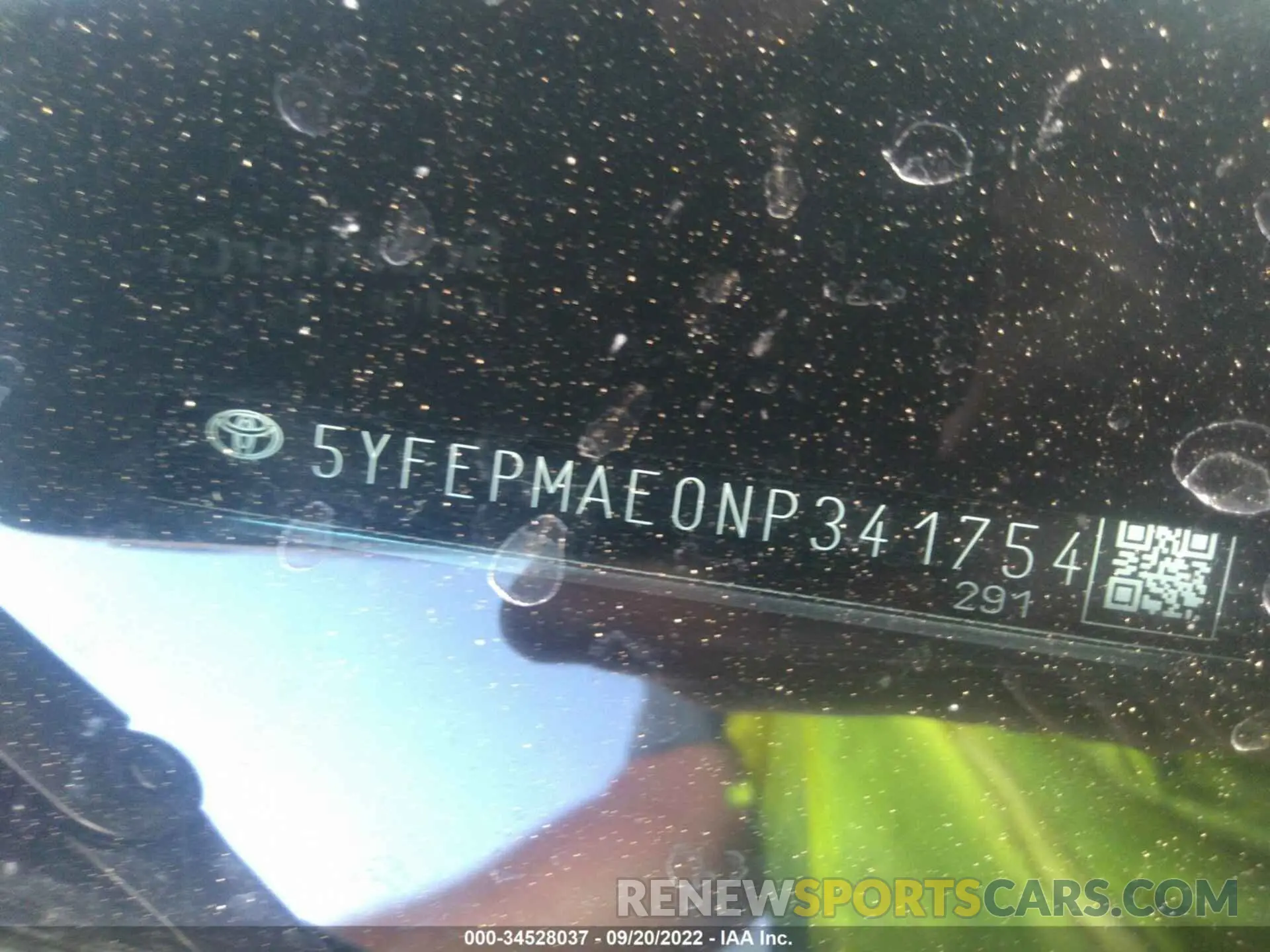 9 fotografías del automóvil dañado 5YFEPMAE0NP341754 TOYOTA COROLLA 2022