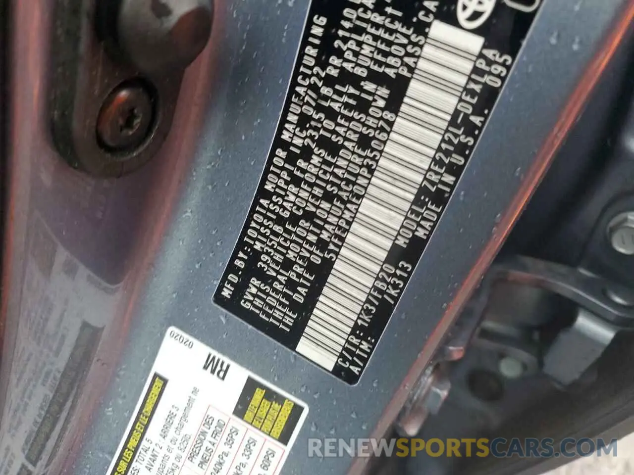 13 fotografías del automóvil dañado 5YFEPMAE0NP350678 TOYOTA COROLLA 2022