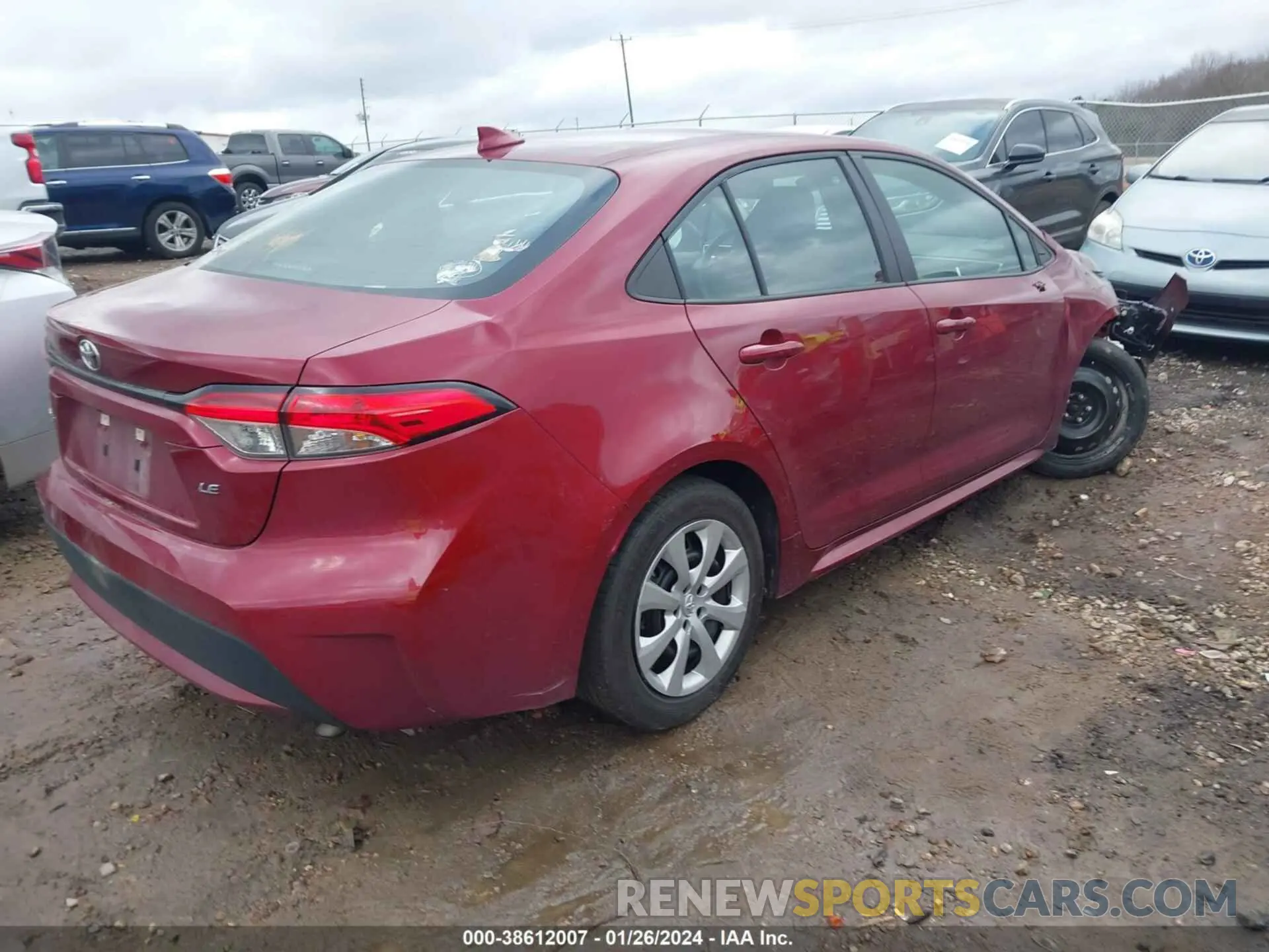4 fotografías del automóvil dañado 5YFEPMAE0NP371191 TOYOTA COROLLA 2022