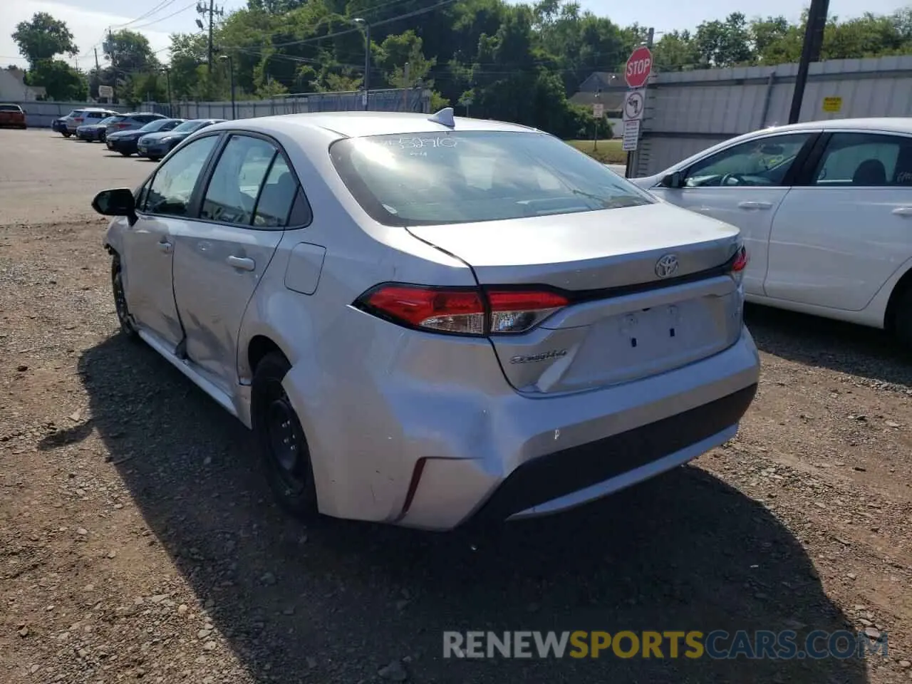 3 fotografías del automóvil dañado 5YFEPMAE1NP274873 TOYOTA COROLLA 2022