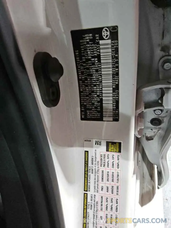 13 fotografías del automóvil dañado 5YFEPMAE1NP283587 TOYOTA COROLLA 2022