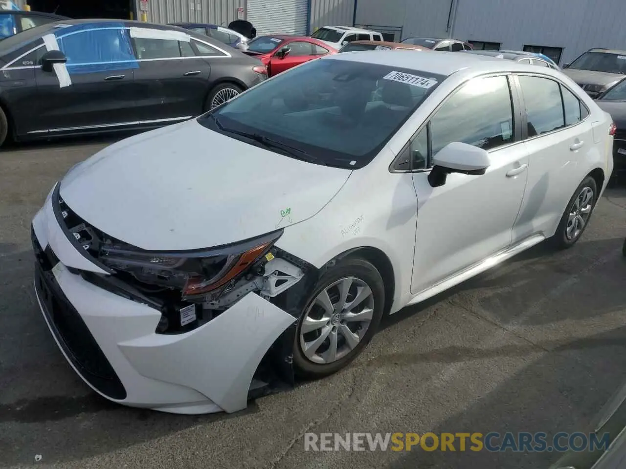 1 fotografías del automóvil dañado 5YFEPMAE1NP318208 TOYOTA COROLLA 2022