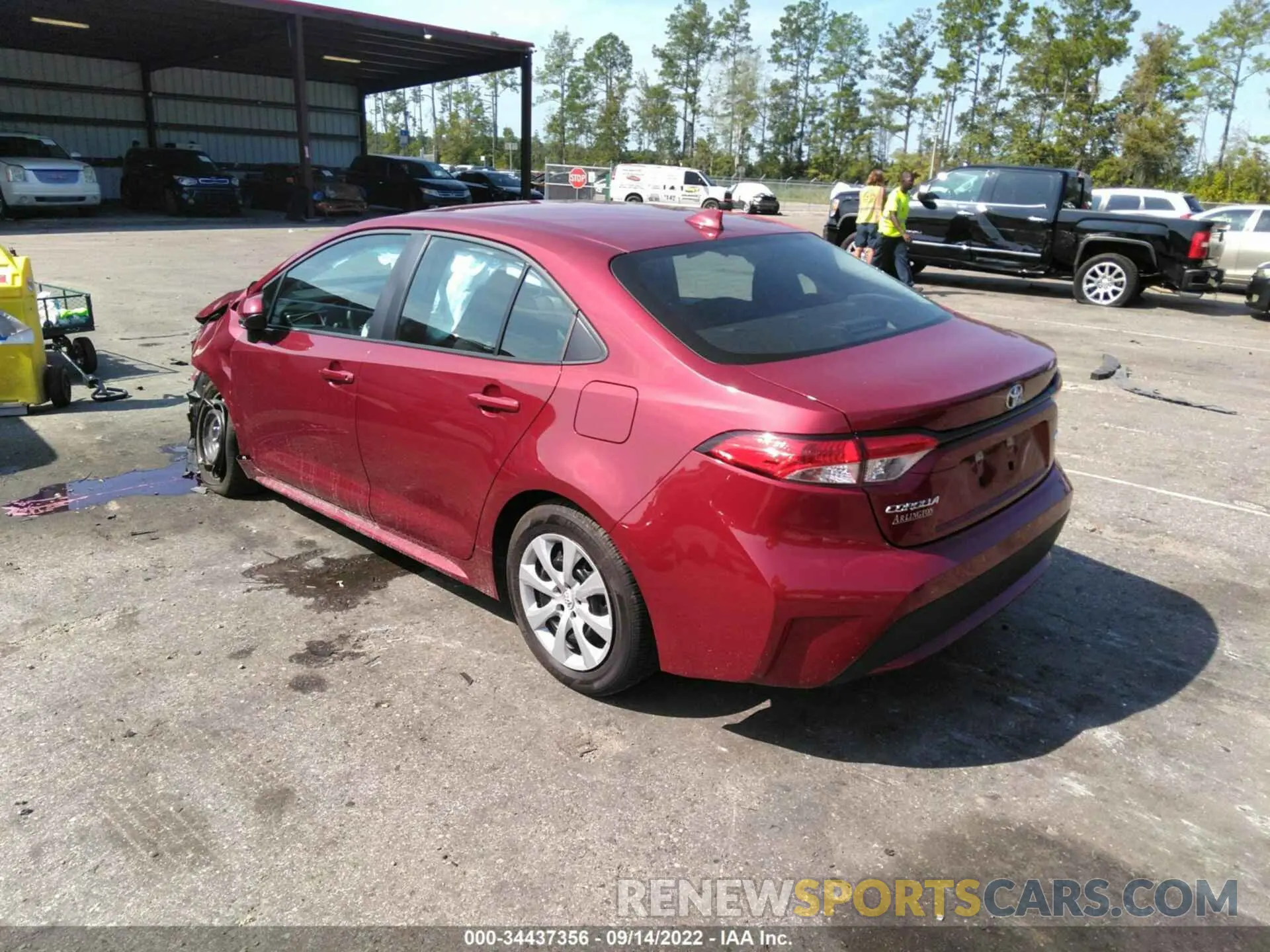 3 fotografías del automóvil dañado 5YFEPMAE2NP310098 TOYOTA COROLLA 2022