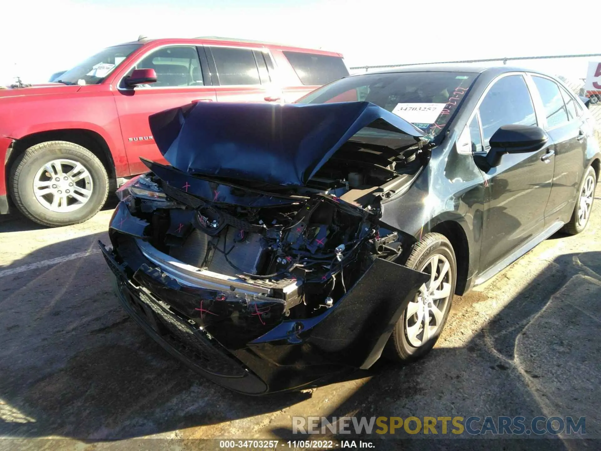 6 fotografías del automóvil dañado 5YFEPMAE3NP320381 TOYOTA COROLLA 2022