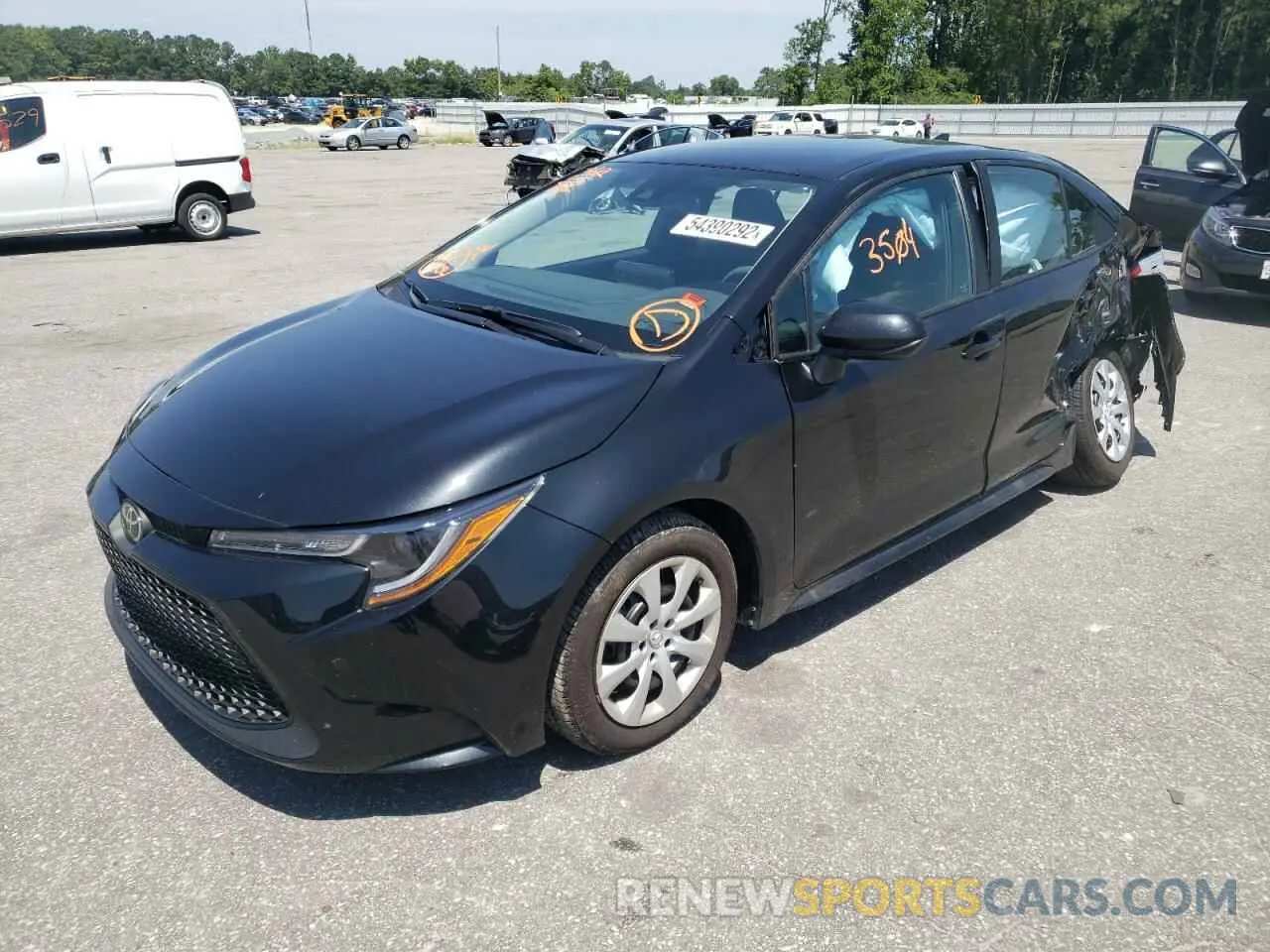 2 fotografías del automóvil dañado 5YFEPMAE3NP334717 TOYOTA COROLLA 2022