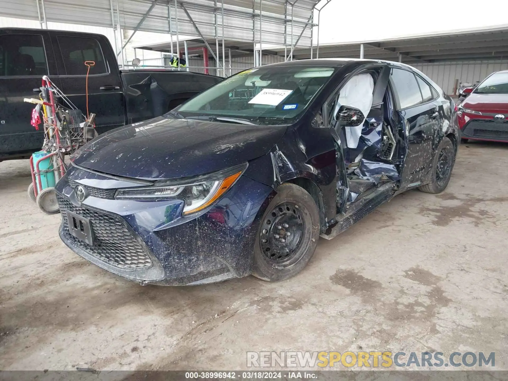 2 fotografías del automóvil dañado 5YFEPMAE4NP281395 TOYOTA COROLLA 2022