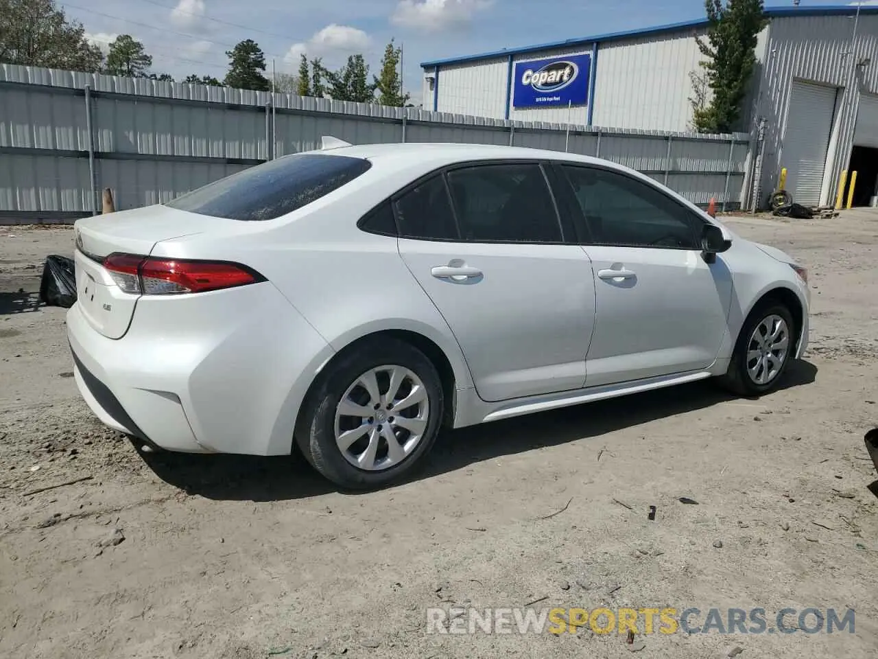 3 fotografías del automóvil dañado 5YFEPMAE4NP303847 TOYOTA COROLLA 2022