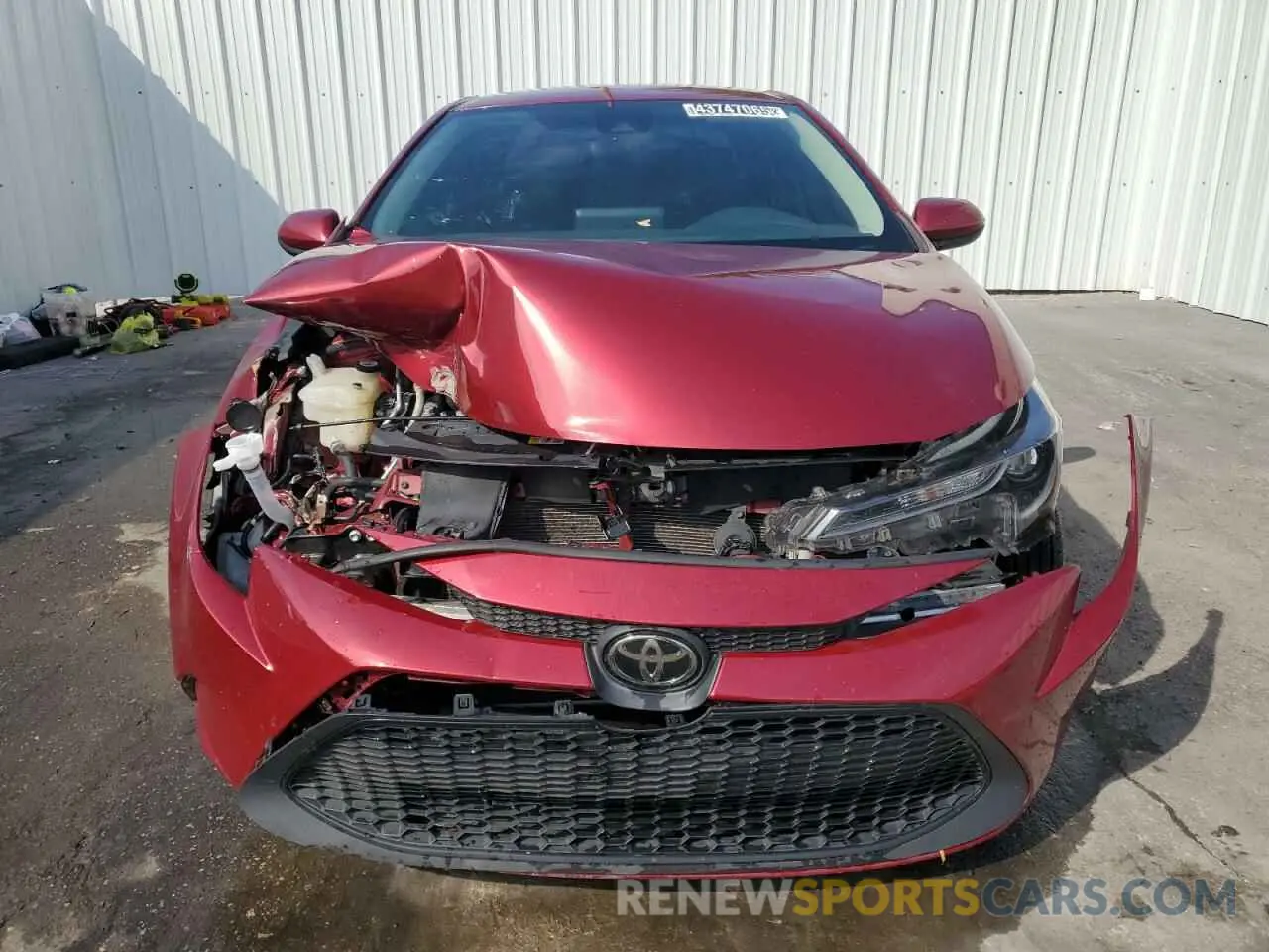 5 fotografías del automóvil dañado 5YFEPMAE4NP322771 TOYOTA COROLLA 2022
